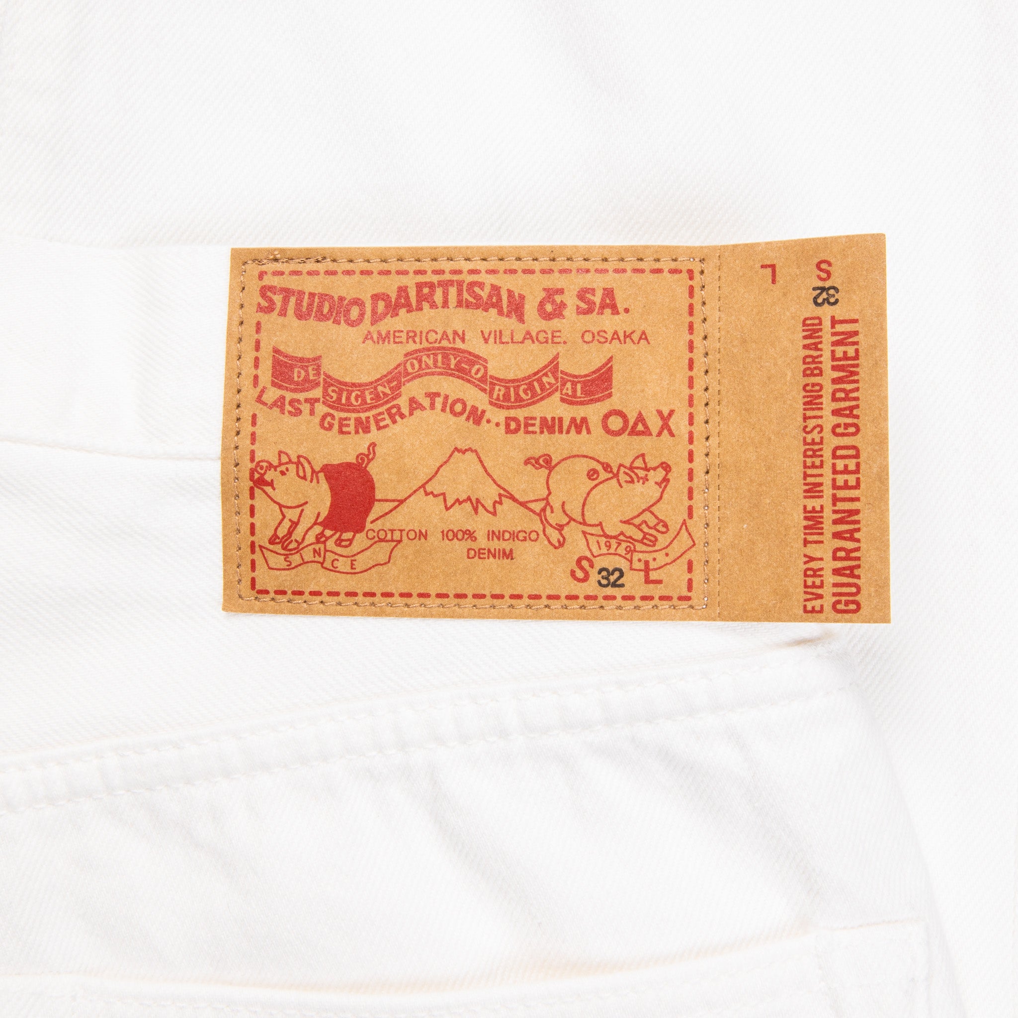 Studio D&#39;Artisan FB-909 High Rise Tapered 14 Oz Denim White