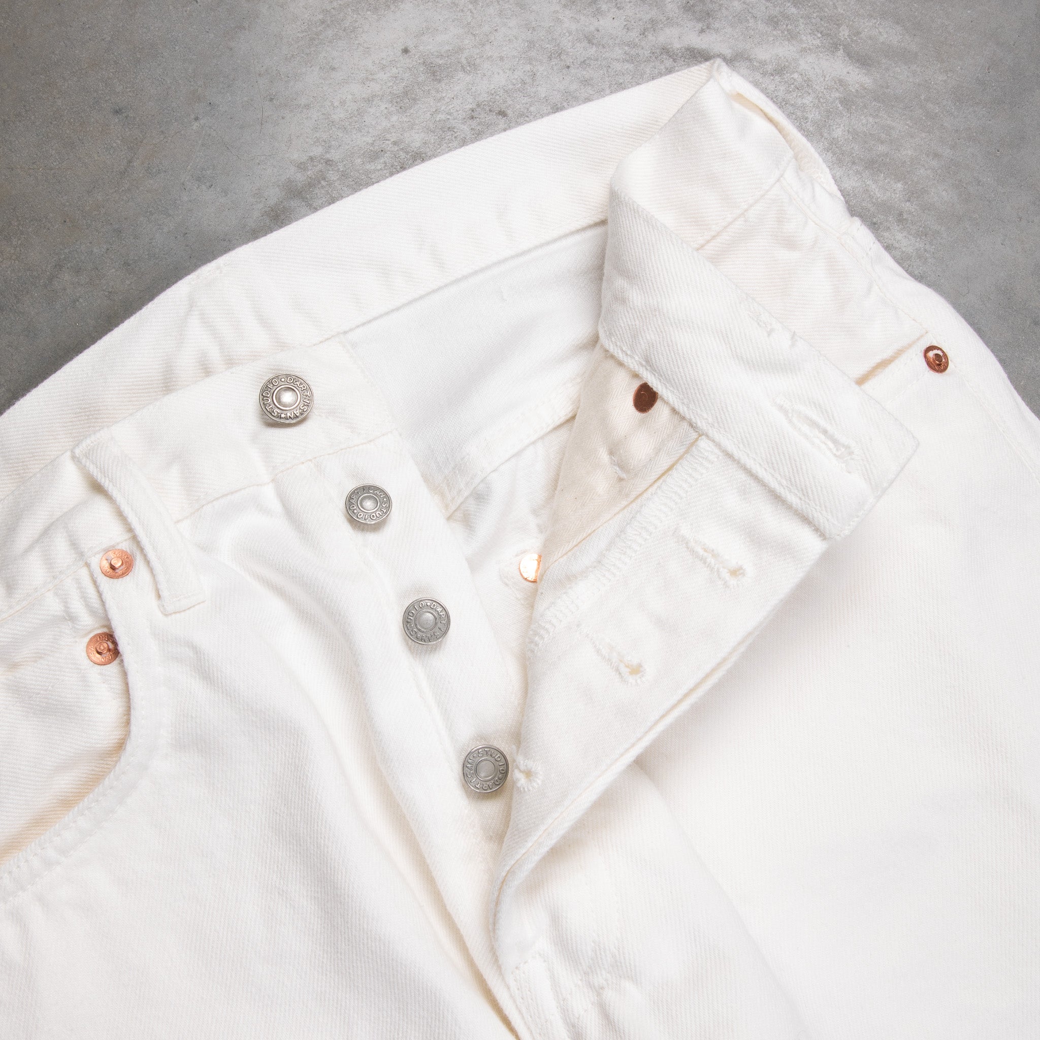 Studio D'Artisan FB-909 High Rise Tapered 14 Oz Denim White