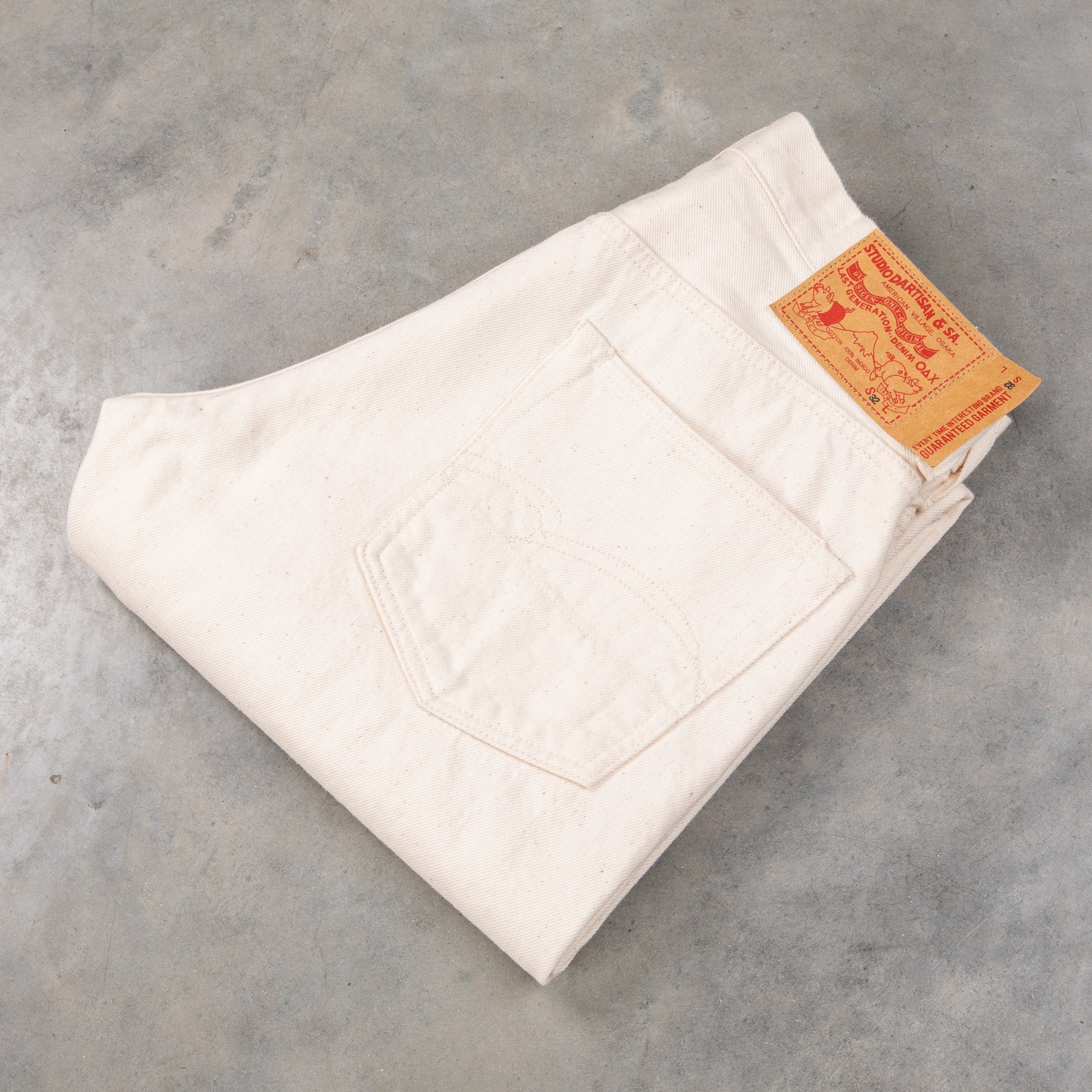 Studio D&#39;Artisan FB-909 High Rise Tapered 14 Oz Denim Ivory