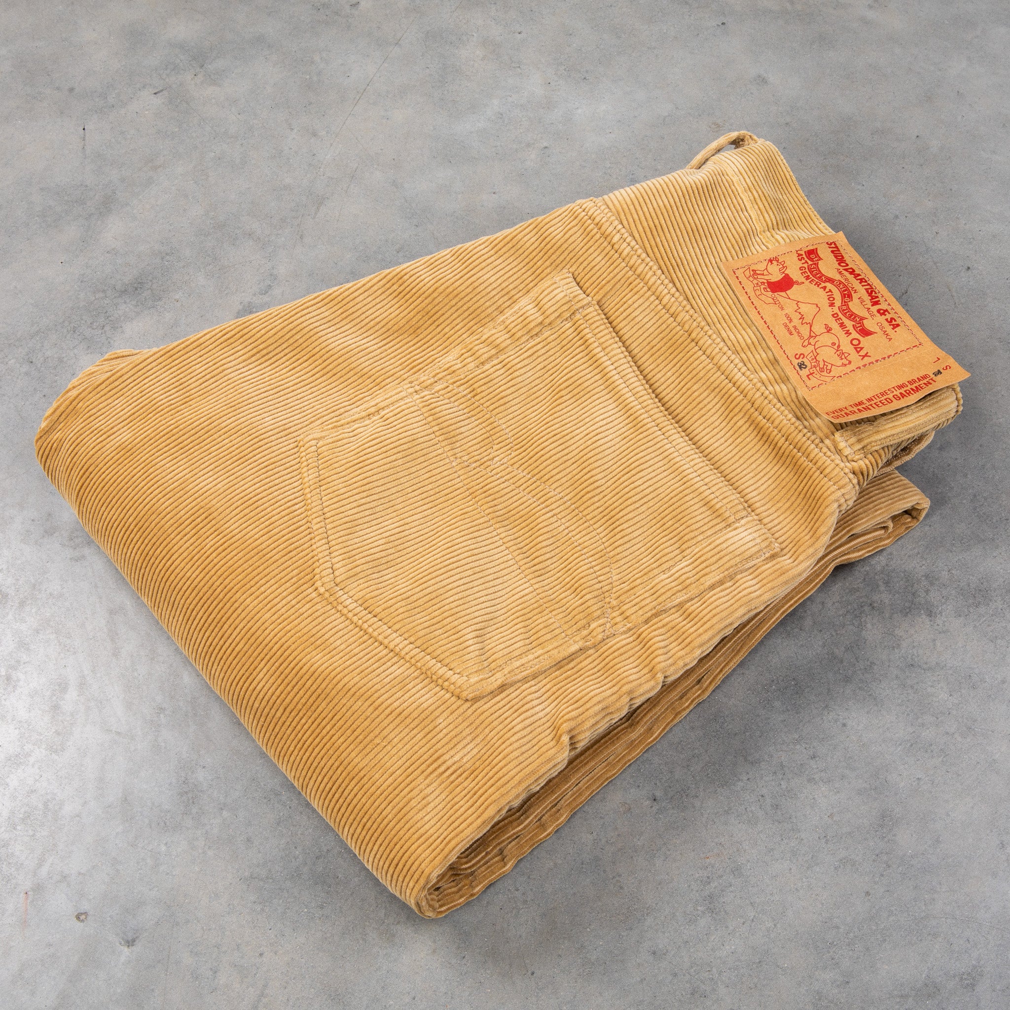 Studio D&#39;Artisan FB-909 High Rise Tapered 9-Wale Corduroy Beige