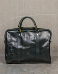Croots bridle leather Racing green laptop bag