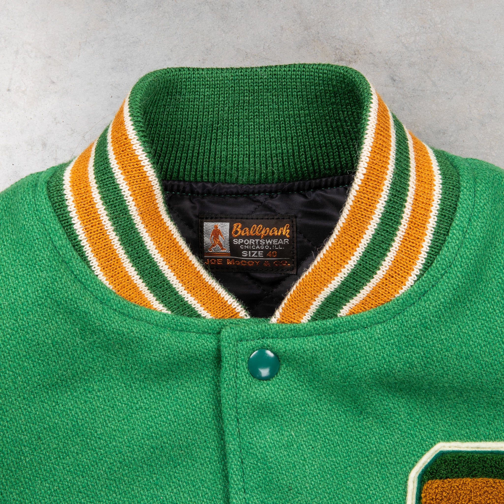 136◆THE REAL McCOY'S WOOL VARSITY JACKET The Real McCoy's Wool Varsity Jacket Shamrocks – Frans Boone Store