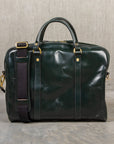 Croots bridle leather Racing green laptop bag