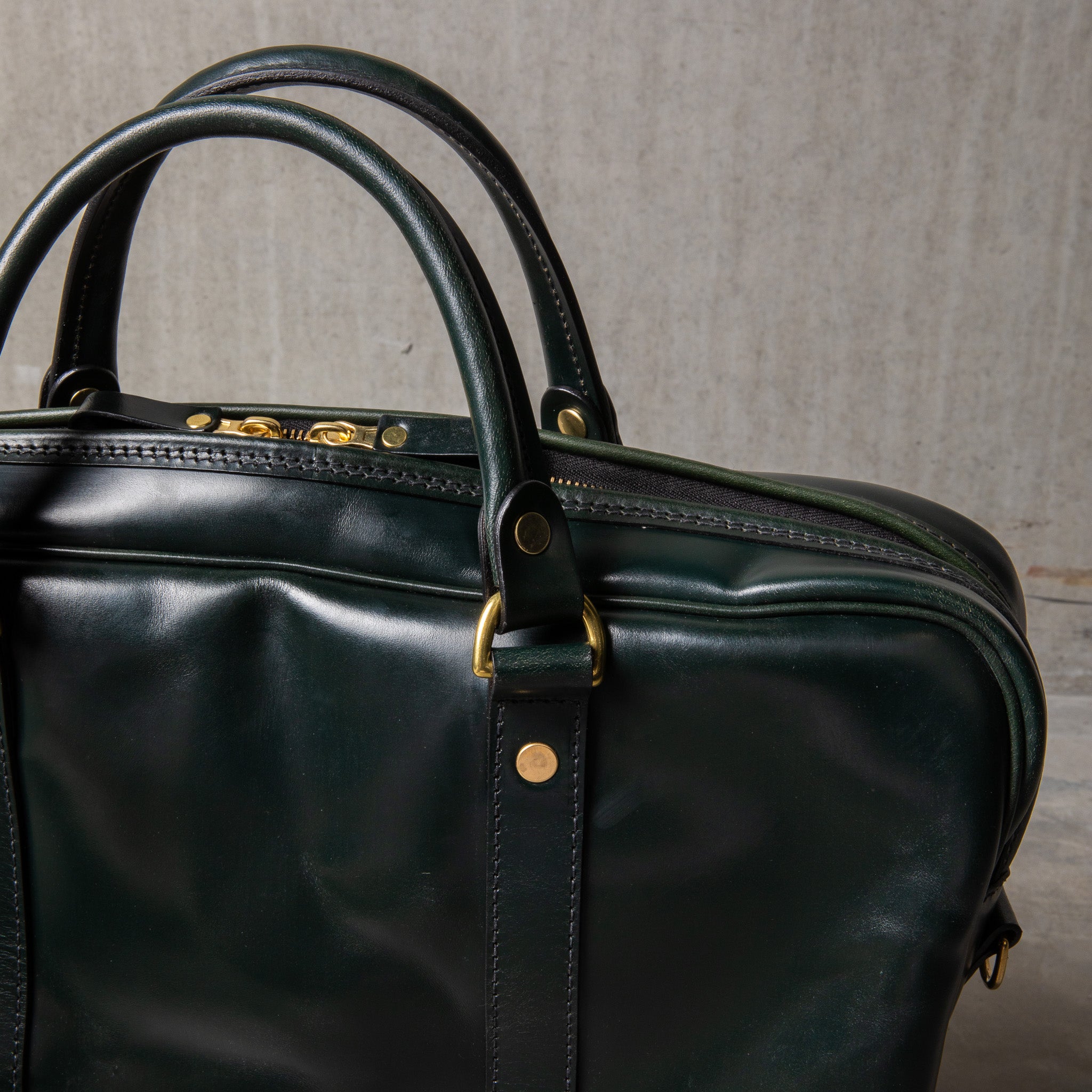 Croots bridle leather Racing green laptop bag