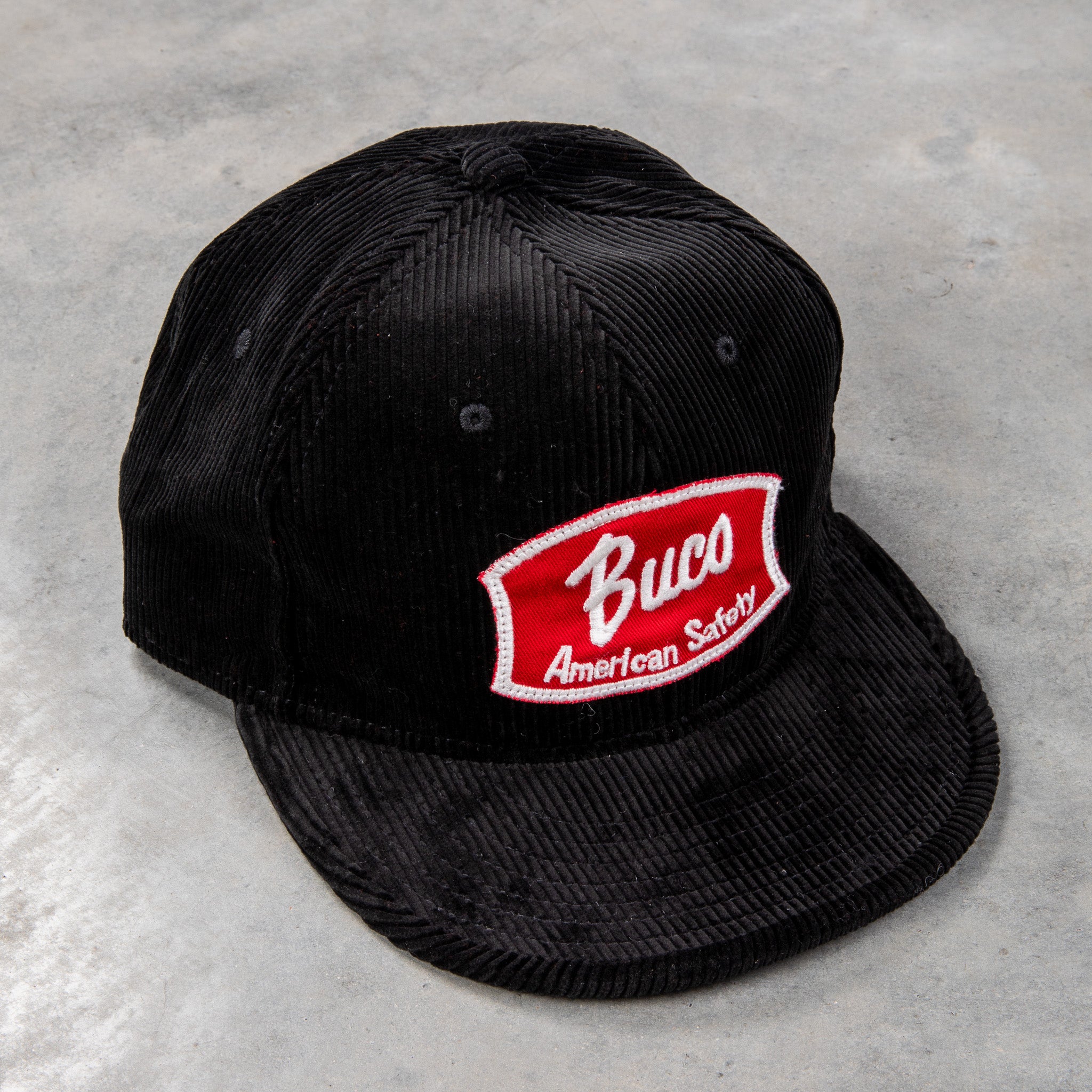 Buco Corduroy Strap-Back Cap Black