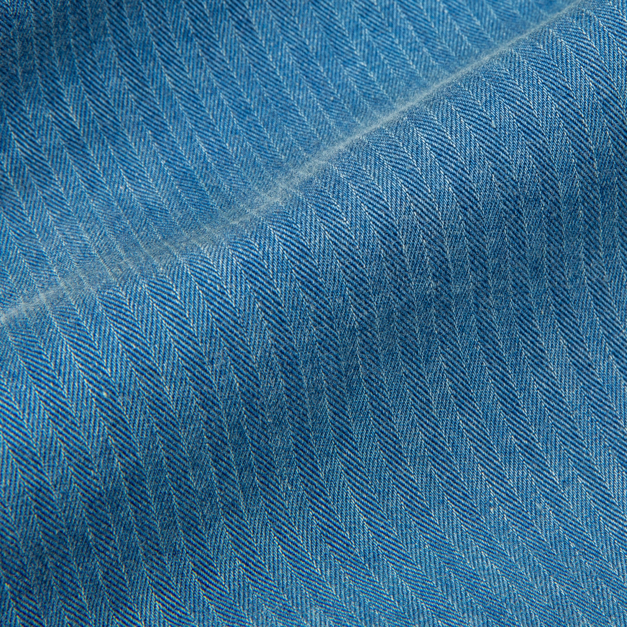 RRL Dockman Shirt Herringone Faded Indigo