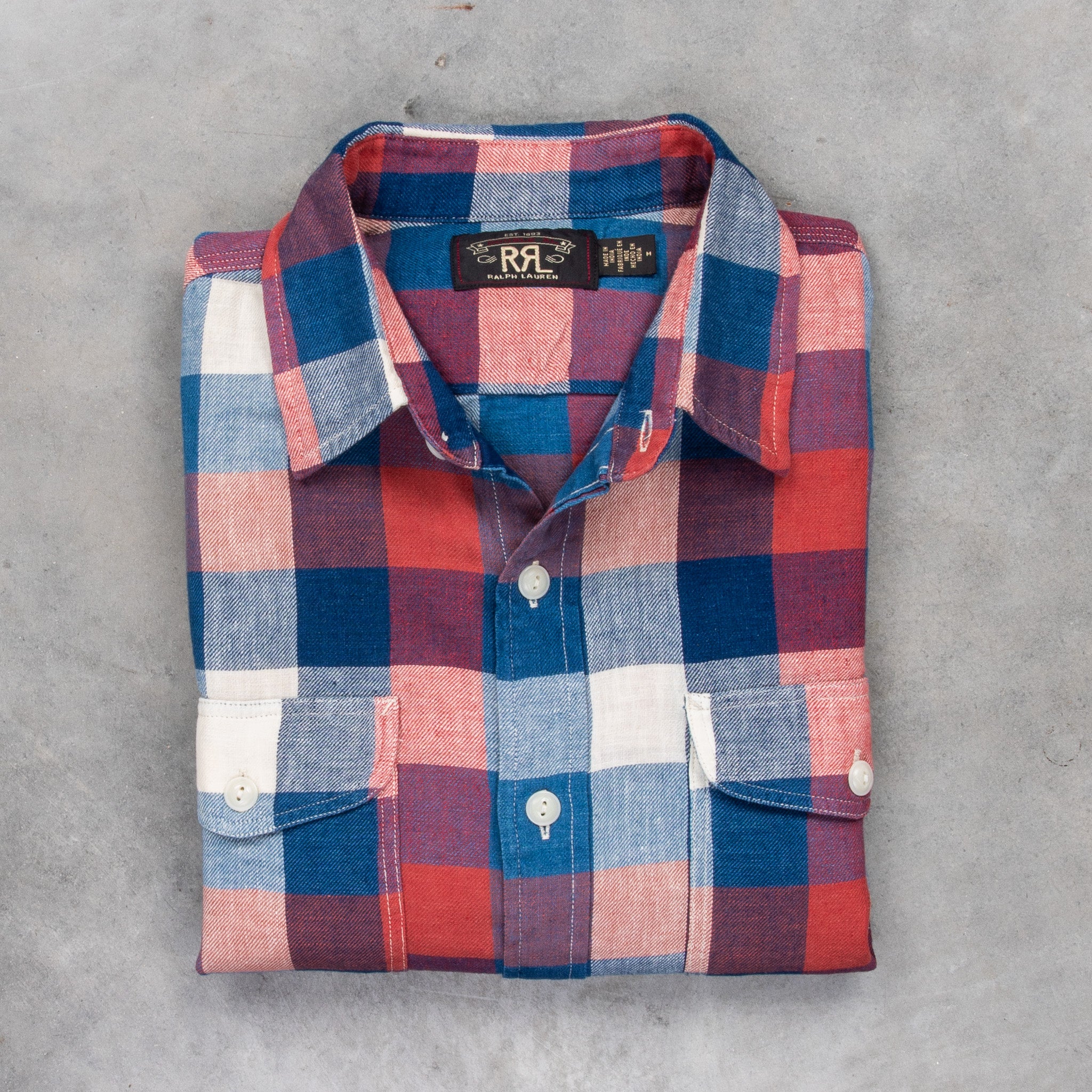 RRL Lee Shirt RL-704 Red Indigo