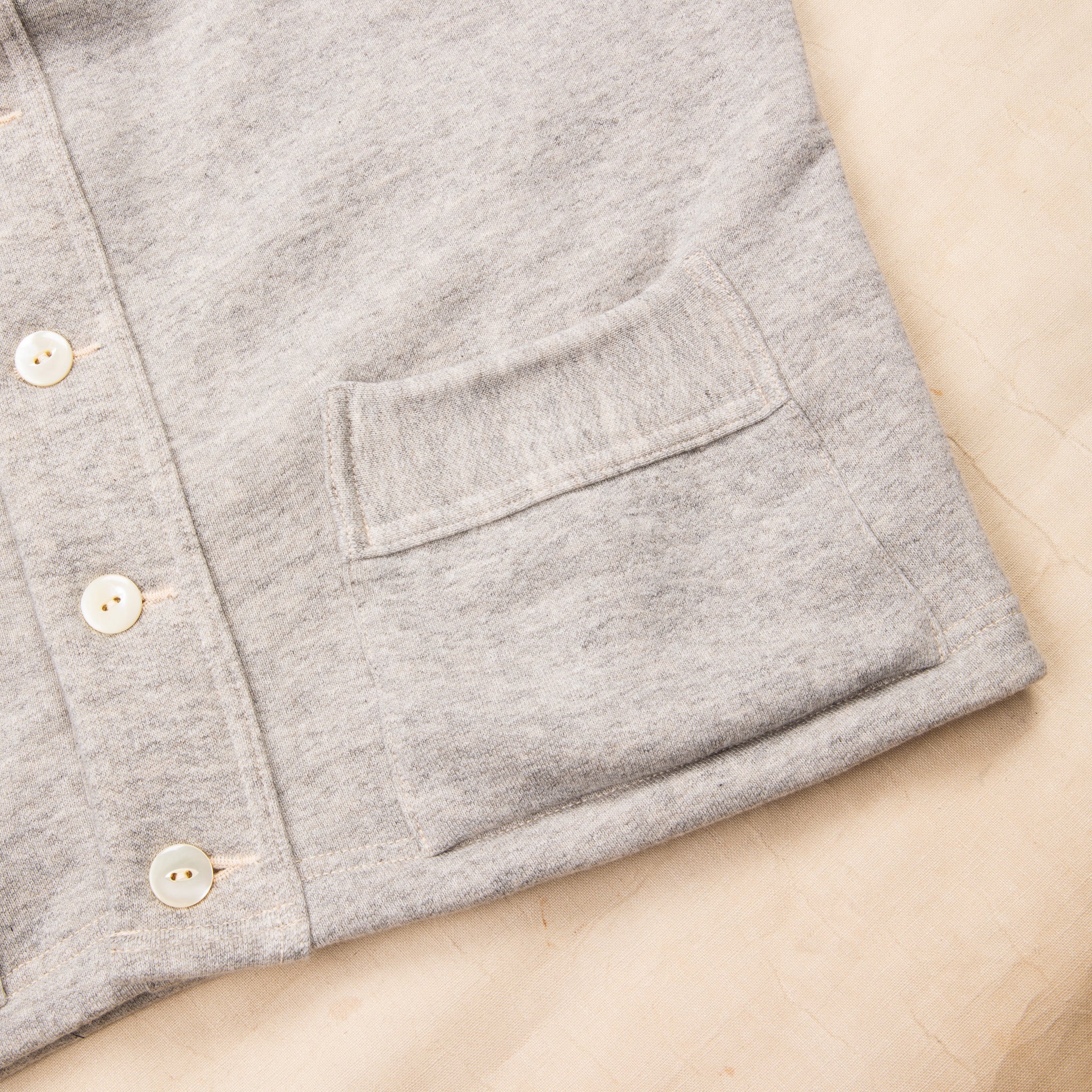 Olde Homesteader for BSC Uniform Extra Cotton Fleece Cardigan Top Grey