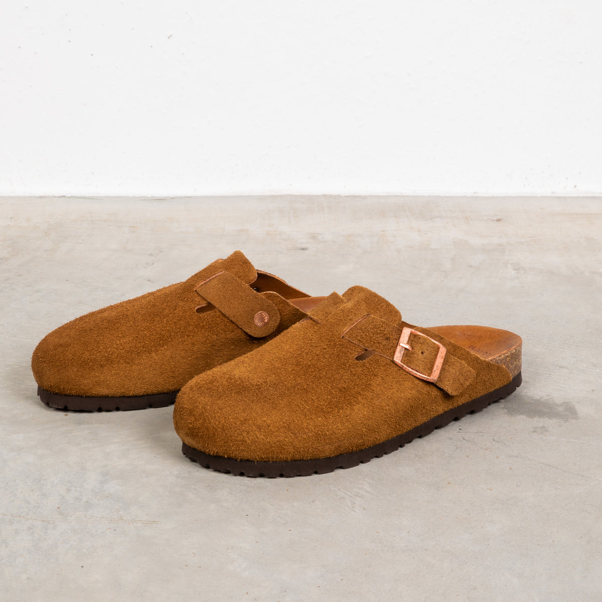 The Real McCoy´s Leather Foot Support Clogs Raw Sienna – Frans 