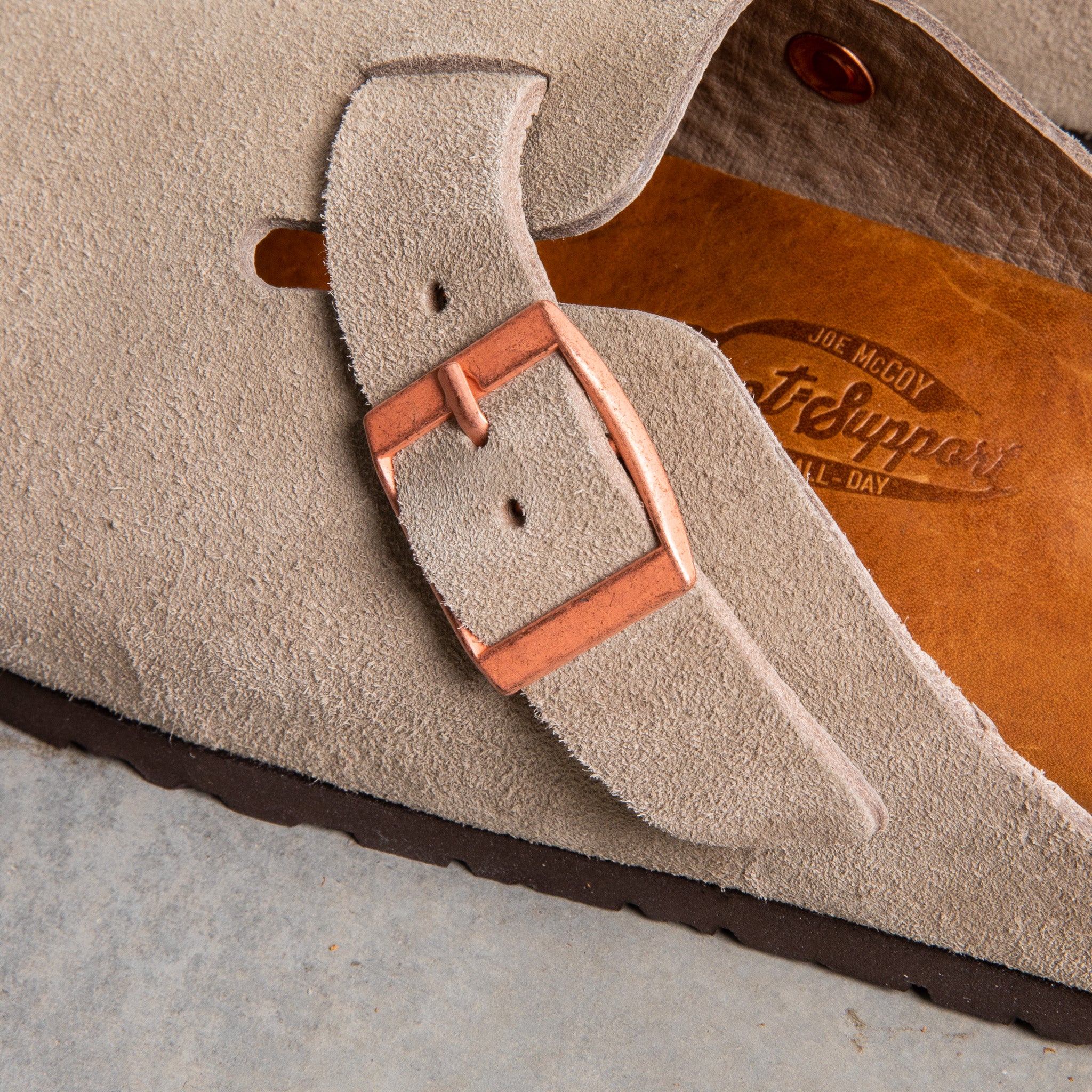 The Real McCoy´s Leather Foot Support Clogs Taupe