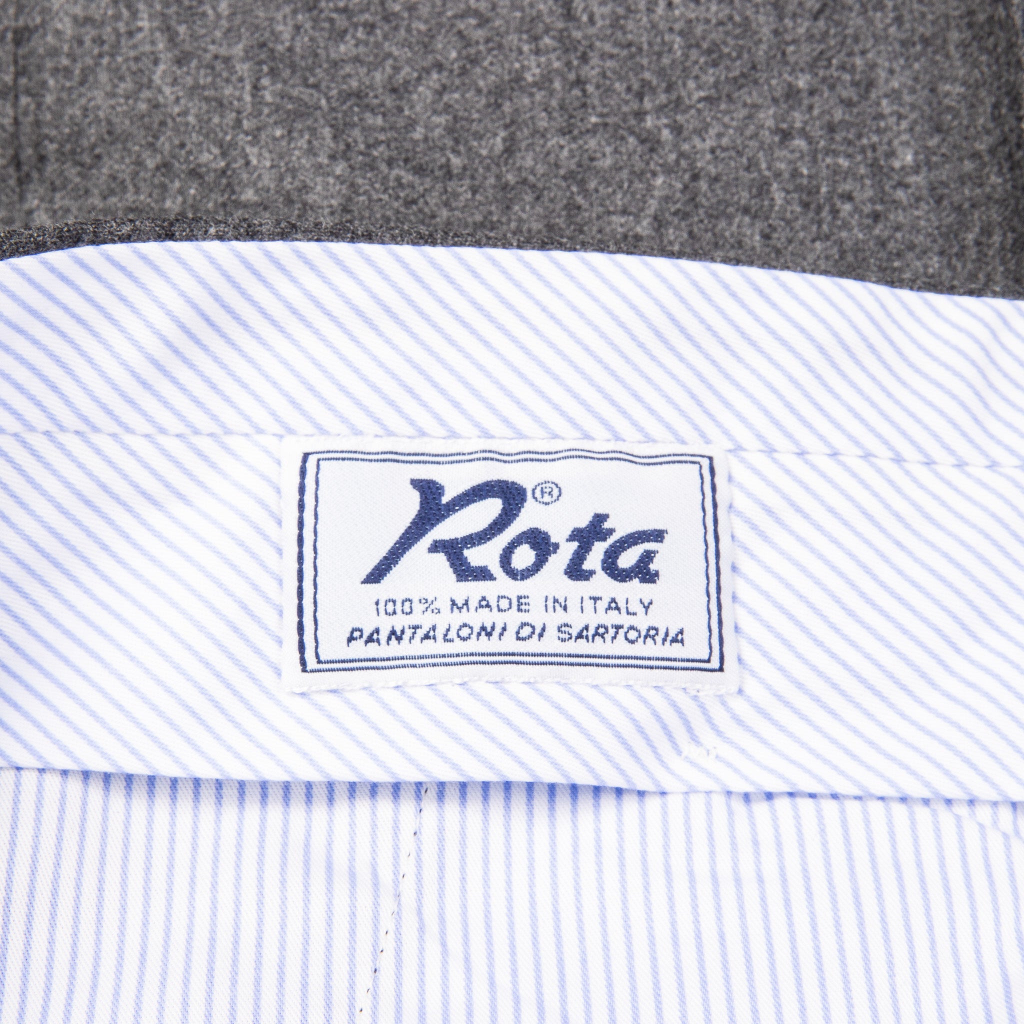 Rota Regular Fit High Rise Pants Lightweight Flannel Grigio Chiaro