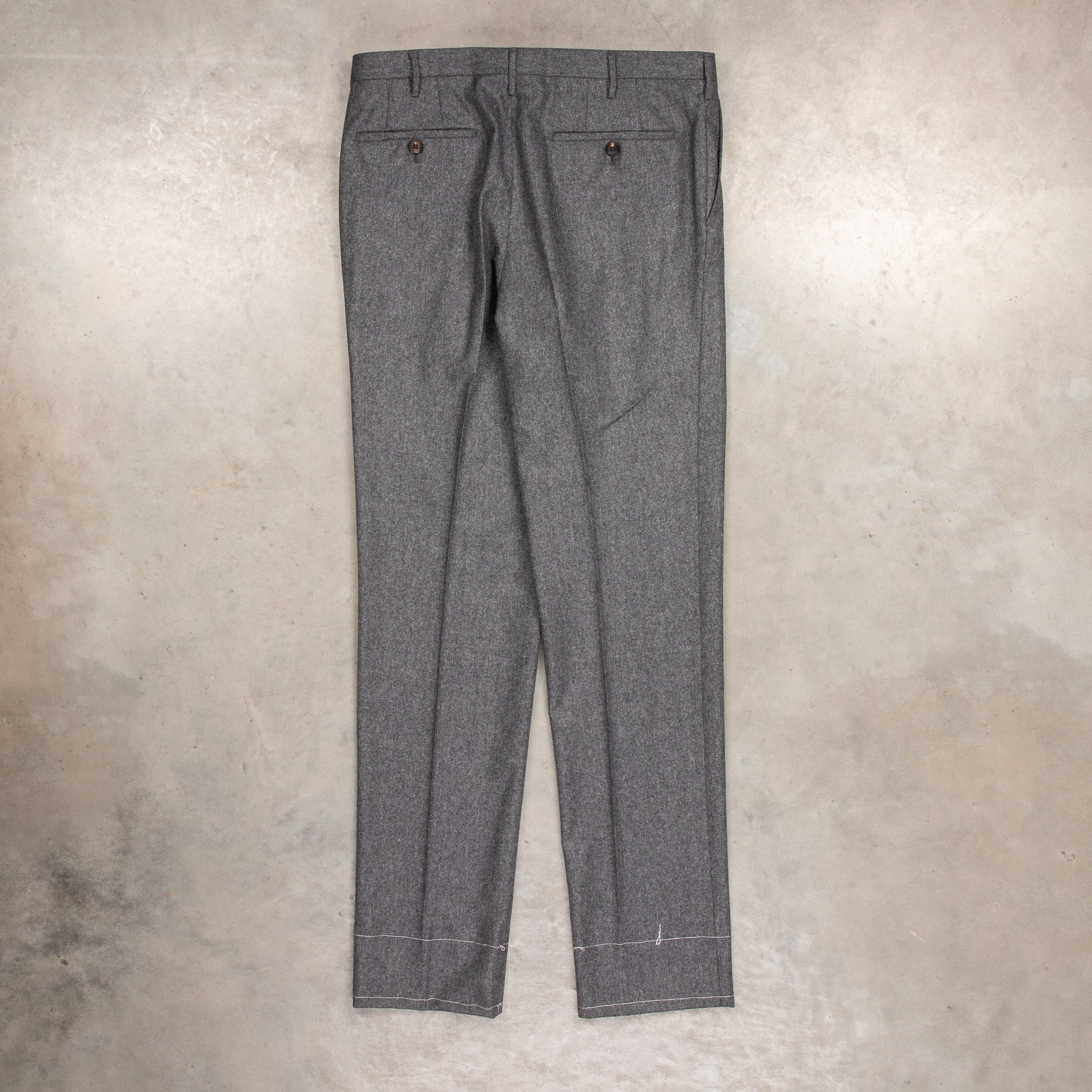Rota Regular Fit High Rise Pants Lightweight Flannel Grigio Scuro