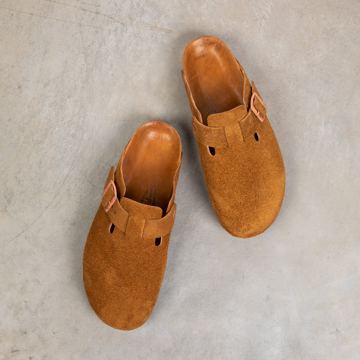 The Real McCoy´s Leather Foot Support Clogs Raw Sienna – Frans Boone Store