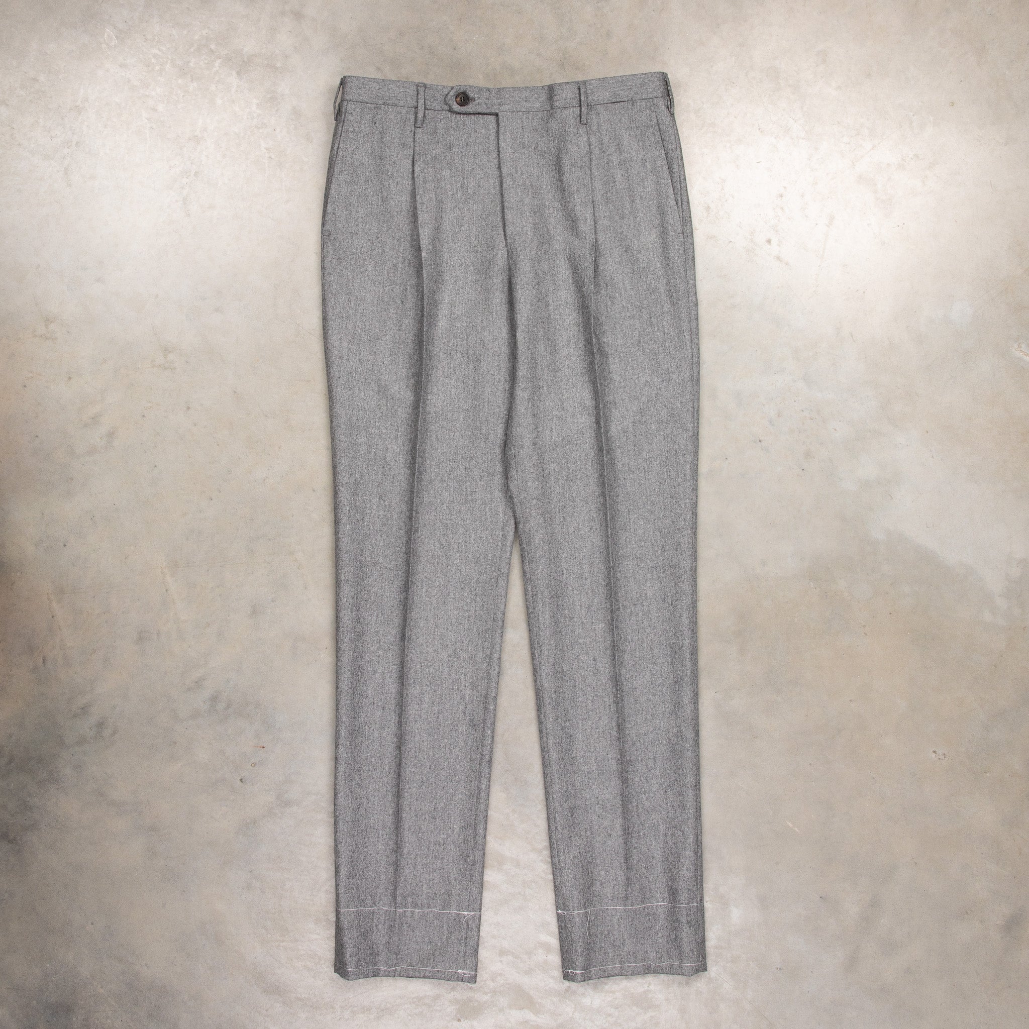 Rota Regular Fit High Rise Pants Lightweight Flannel Grigio Chiaro