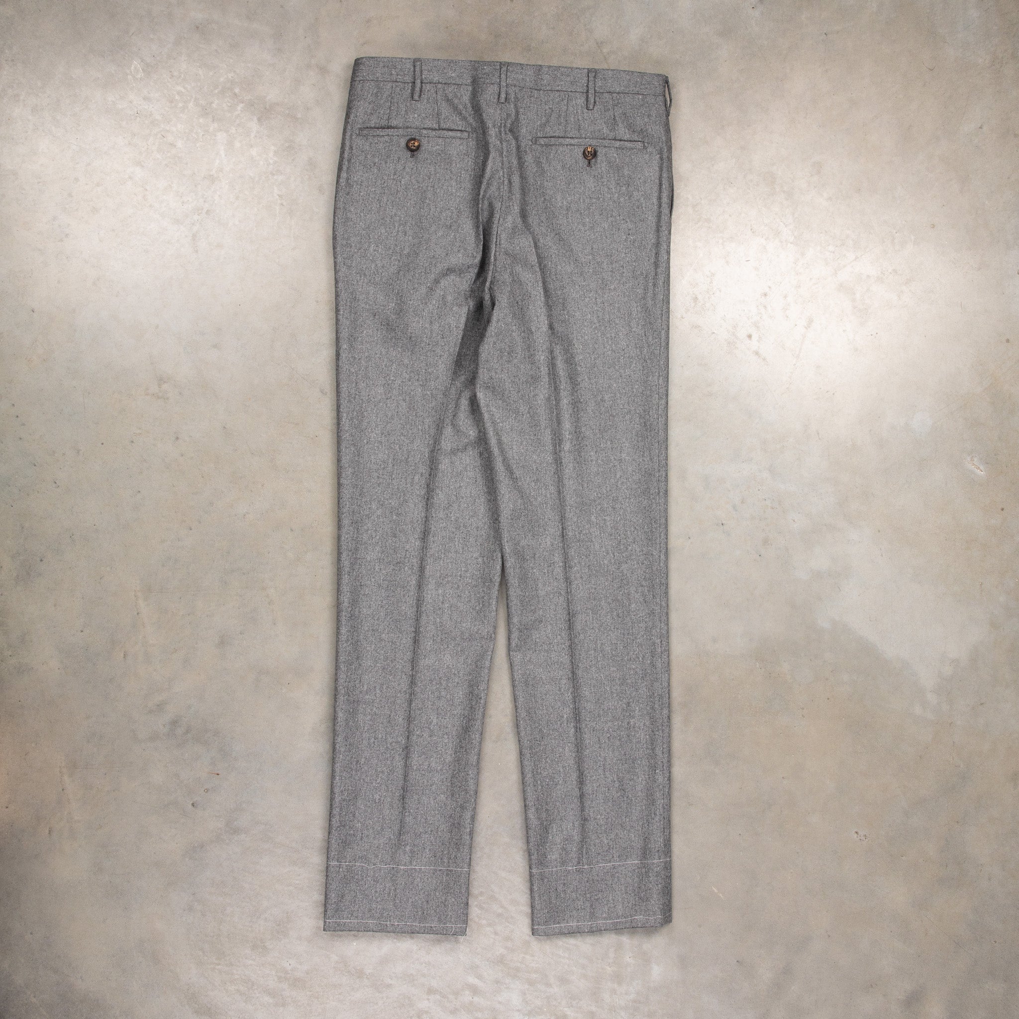 Rota Regular Fit High Rise Pants Lightweight Flannel Grigio Medio