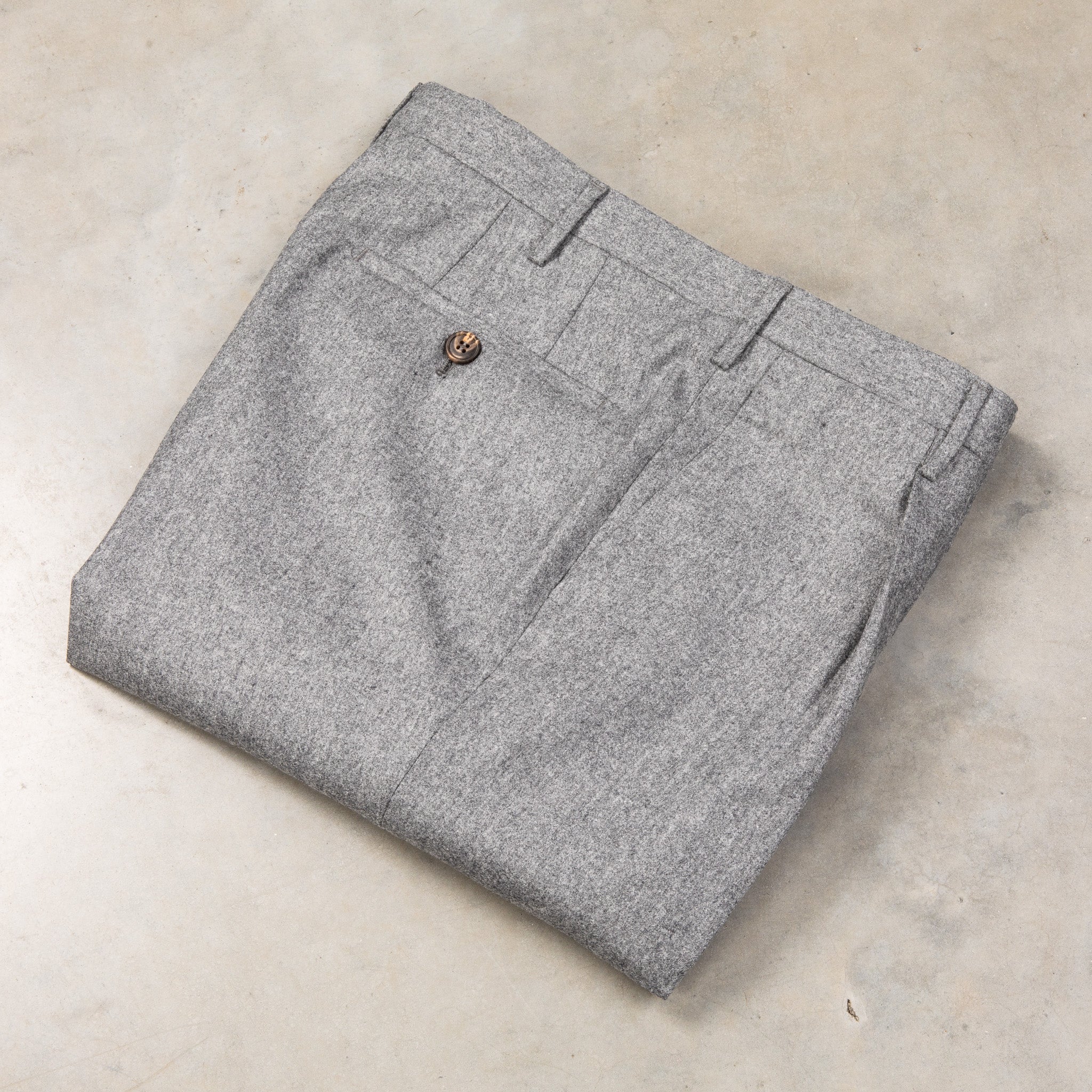 Rota Regular Fit High Rise Pants Lightweight Flannel Grigio Chiaro