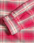 The Real McCoy's 8HU Ombre Check Summer Flannel Shirt Pink