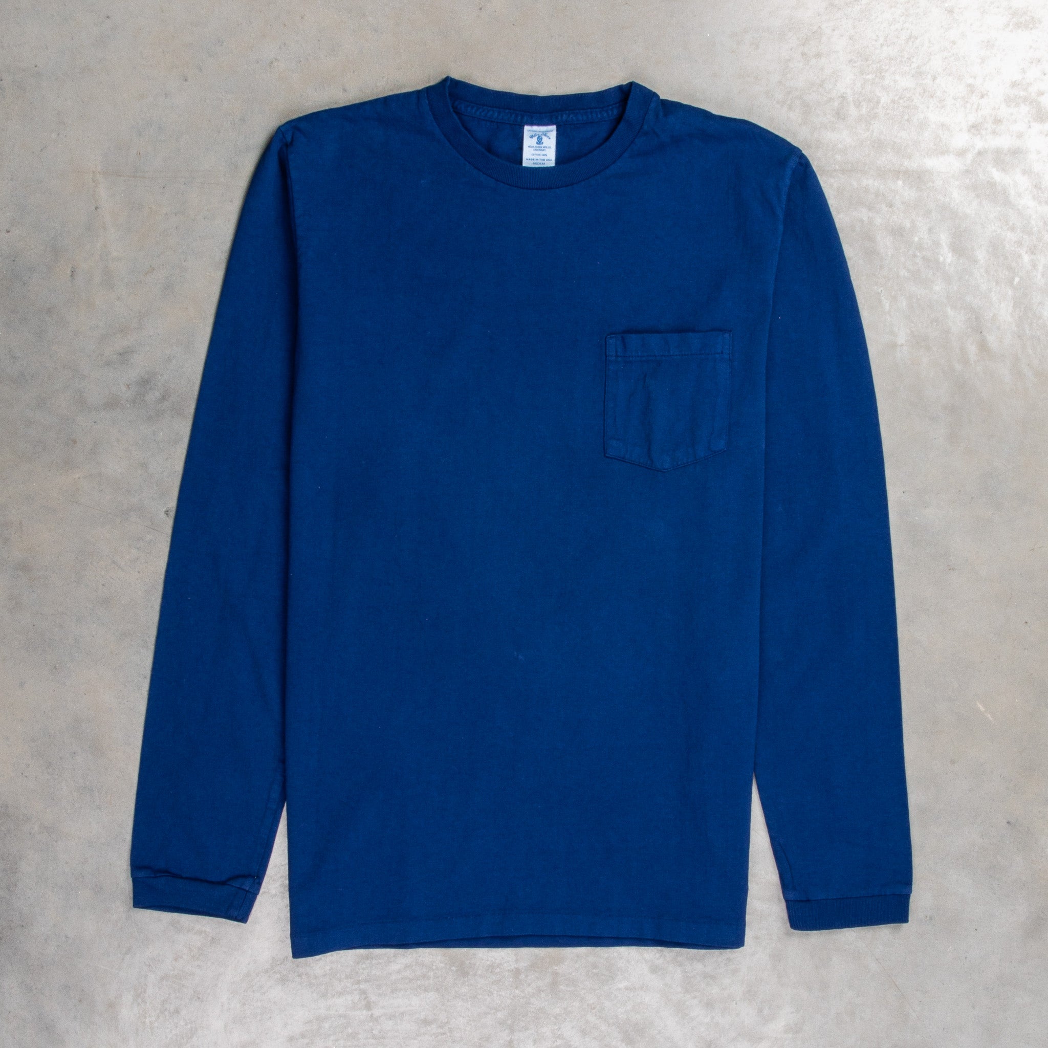 Velva Sheen Longsleeve Pocket Tee Navy