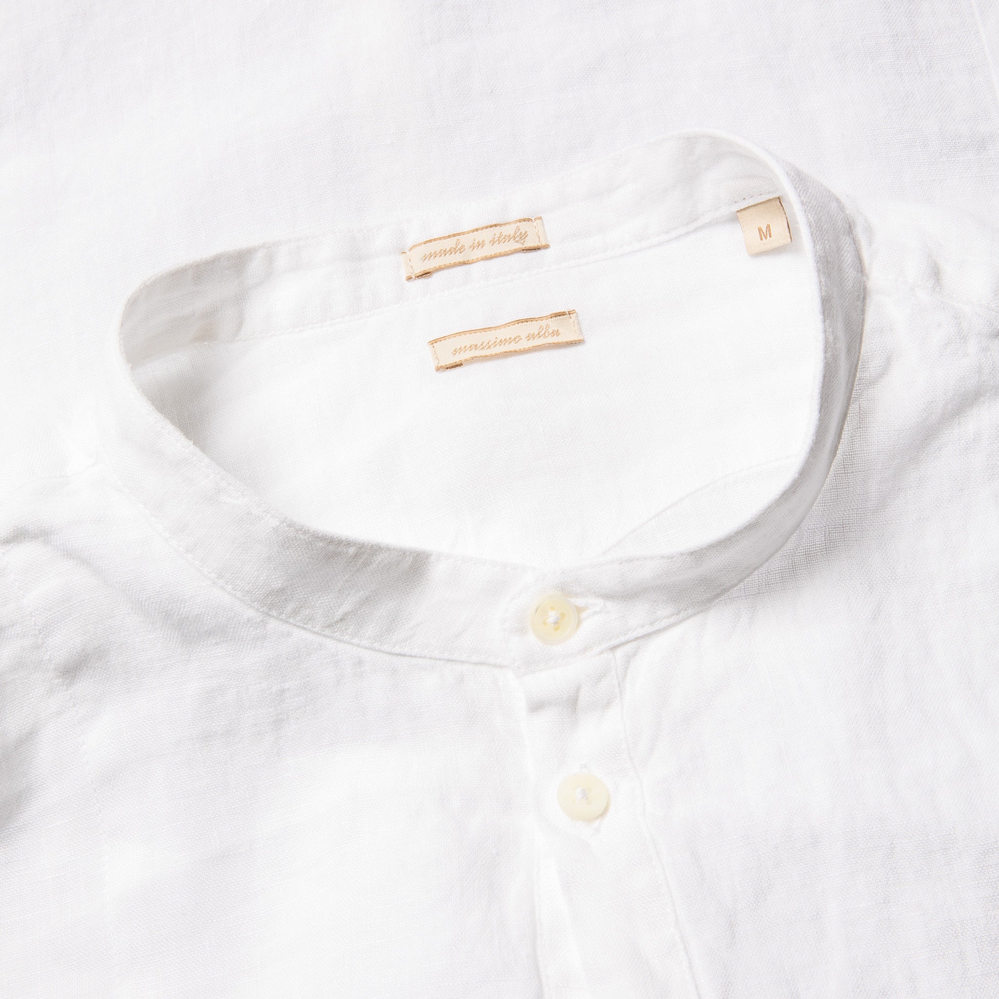 Massimo Alba Kos Grandad Collar Shirt Bianco