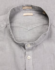 Massimo Alba Kos Grandad Collar Shirt Argento