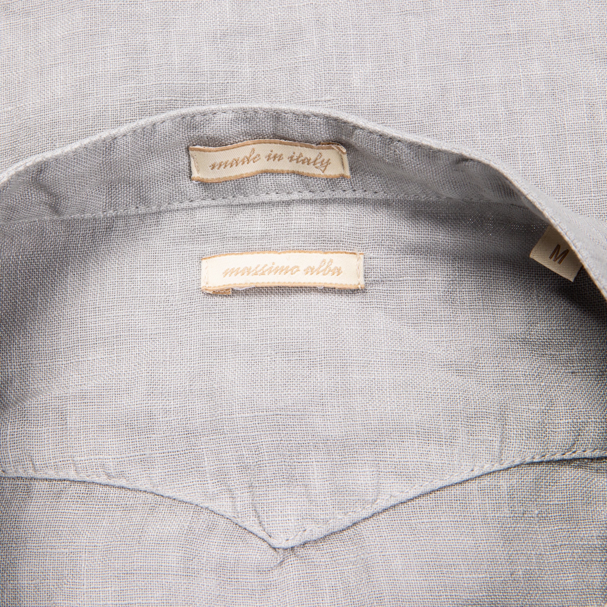 Massimo Alba Kos Grandad Collar Shirt Argento