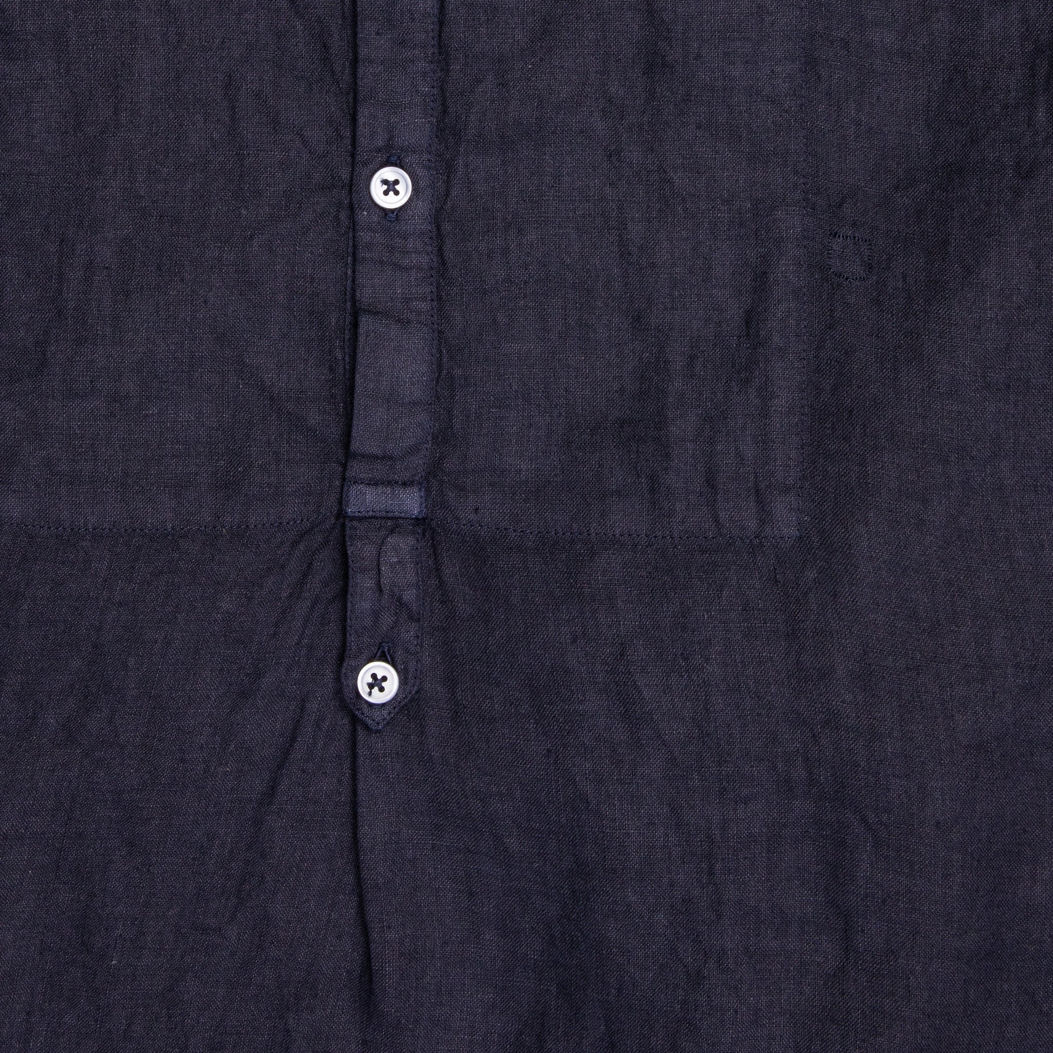 Massimo Alba Kos Grandad Collar Shirt Blu Notte