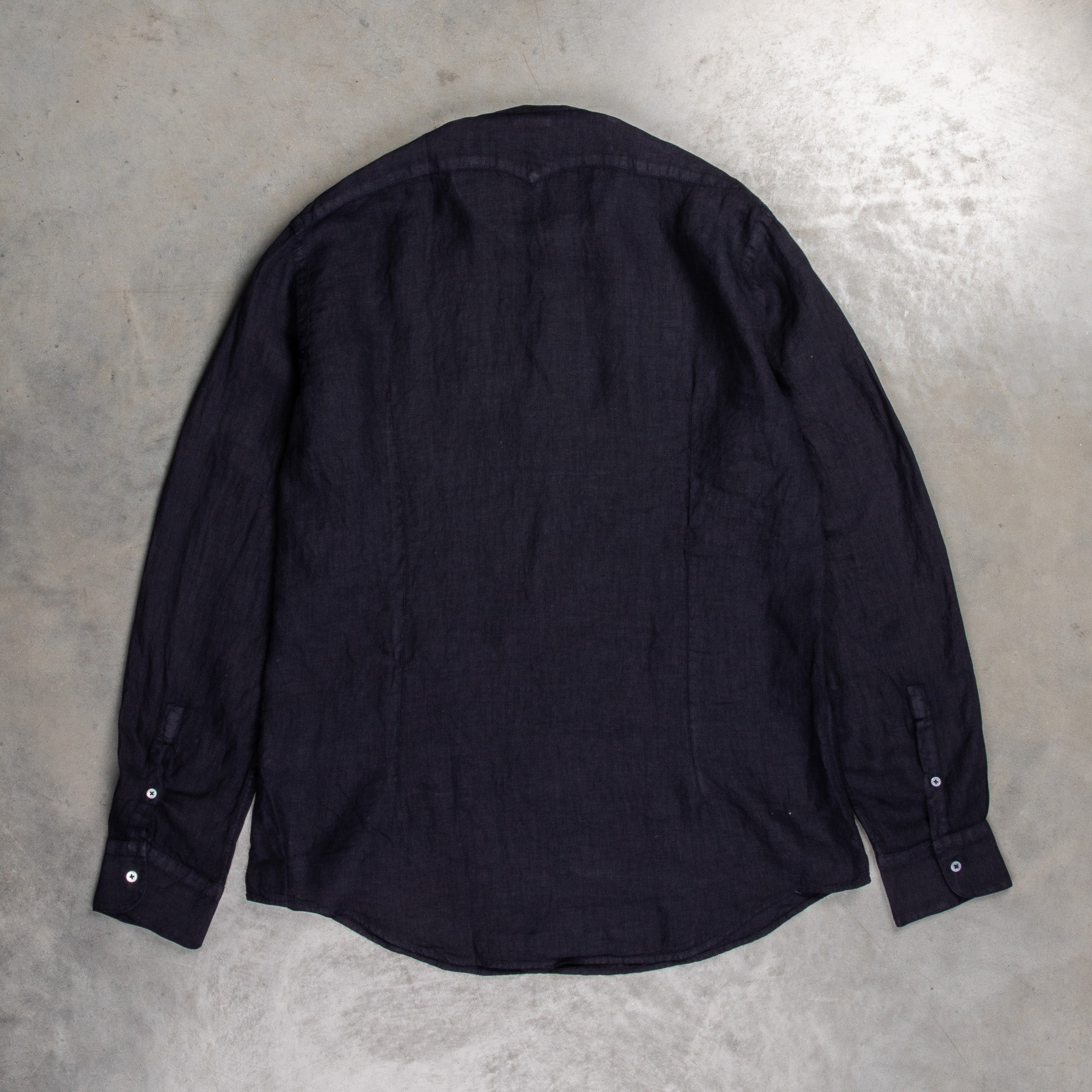Massimo Alba Kos Grandad Collar Shirt Blu Notte