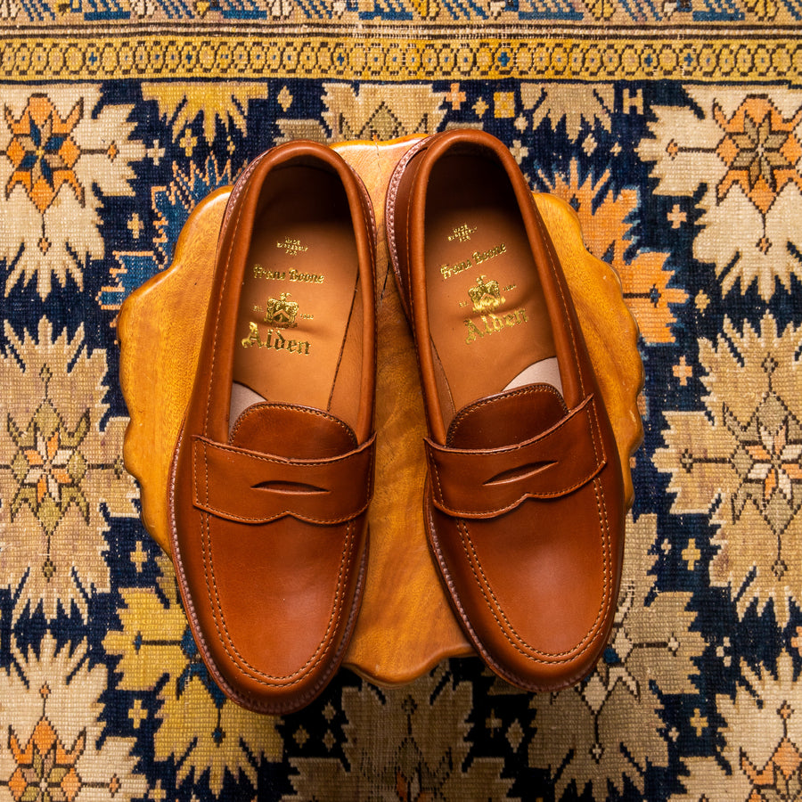 Alden Leisure loafer saddle Hoffmans calf leather