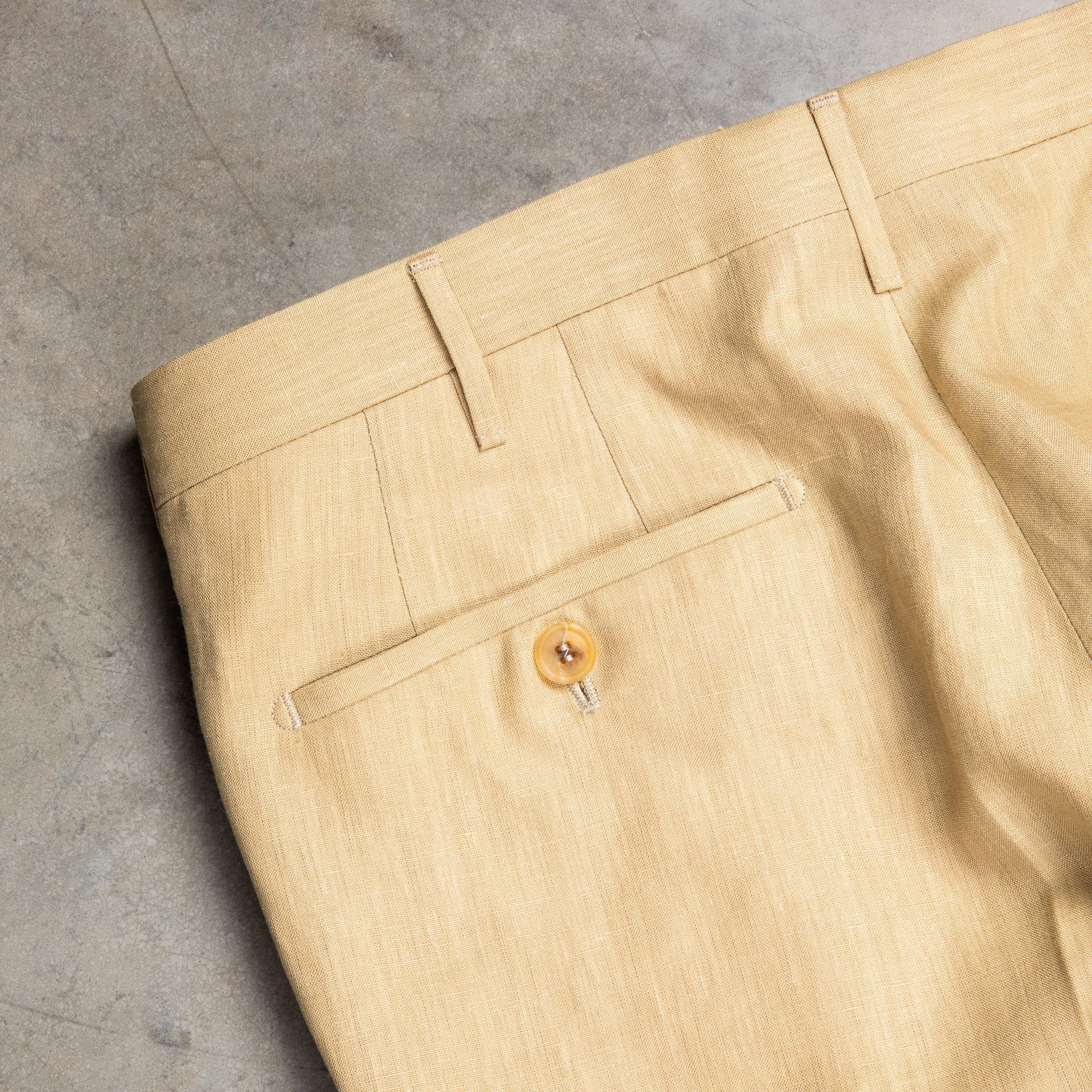 Rota Pantaloni High Rise Regular Linen Canvas Beige Biscotto