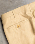 Rota Pantaloni High Rise Regular Linen Canvas Beige Biscotto