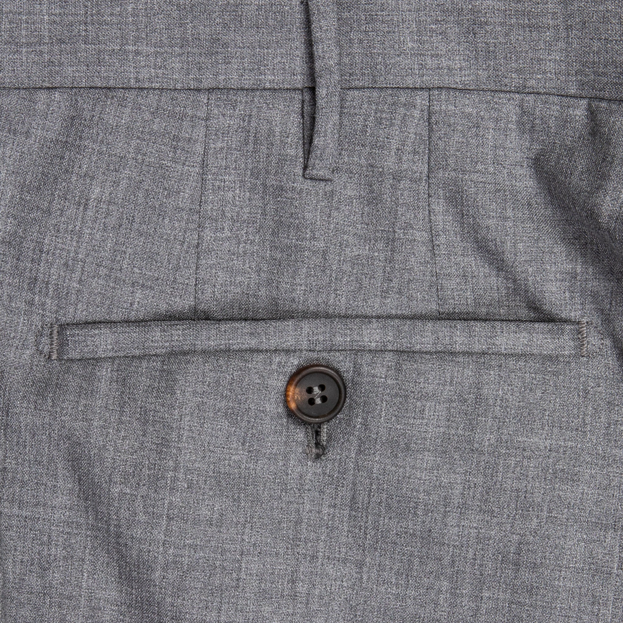 Rota Pantaloni High Rise Regular Fit 120&#39;s Hopsack Grigio Medio