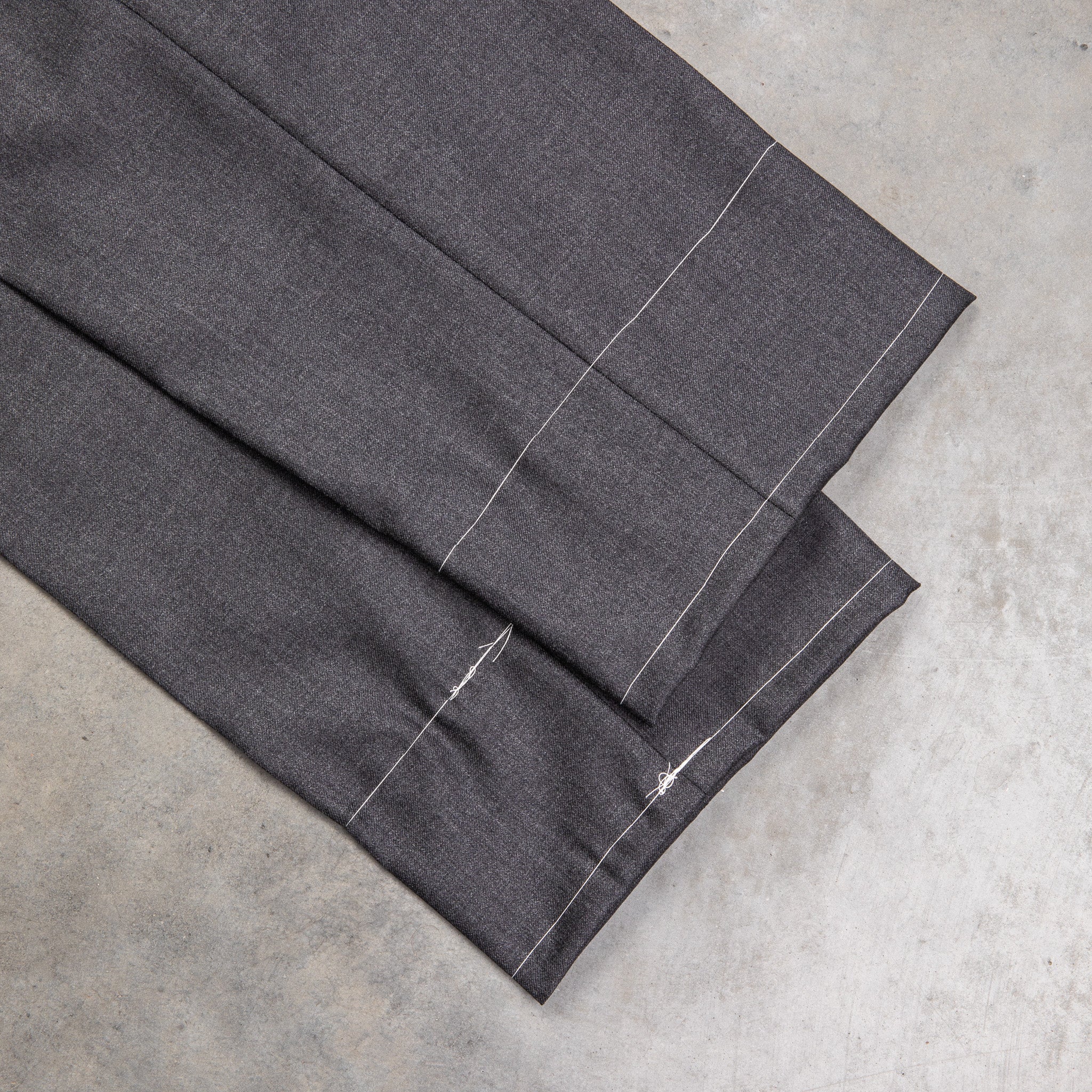 Rota Pantaloni High Rise Regular Fit Wool Gabardine Grigio Medio