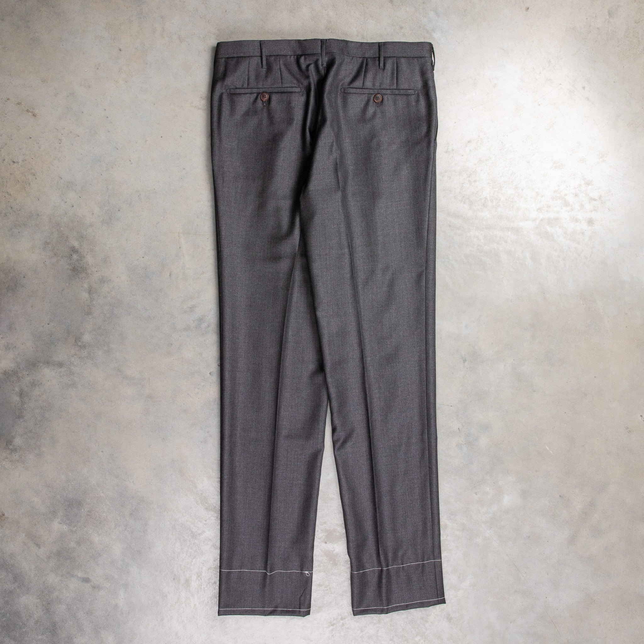 Rota Pantaloni High Rise Regular Fit Wool Gabardine Grigio Medio Rota Pantaloni High Rise Regular Fit Wool Gabardine Grigio Medio