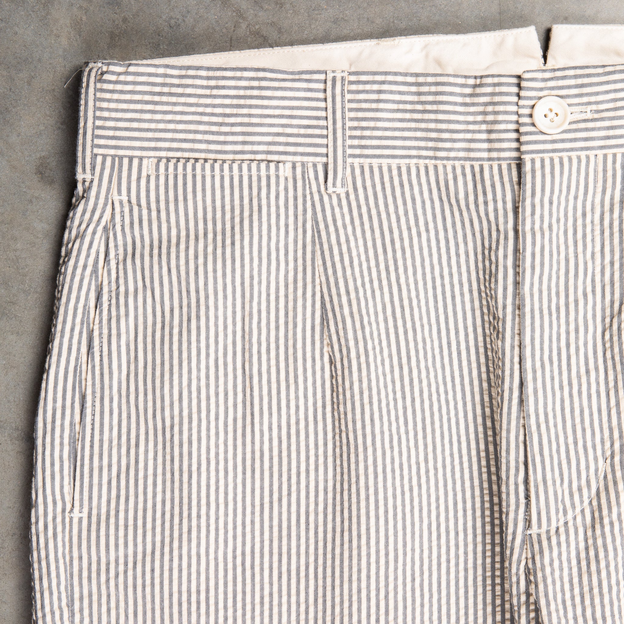 Engineered Garments Andover Pant Navy / Natural Cotton Seersucker