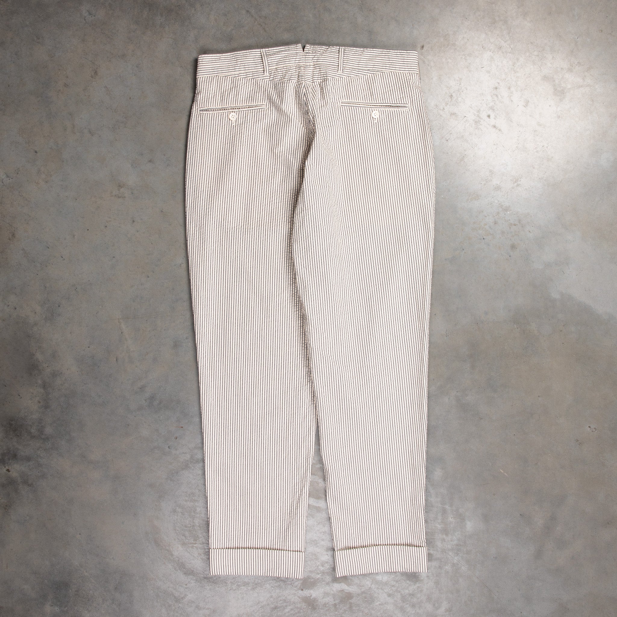 Engineered Garments Andover Pant Navy / Natural Cotton Seersucker
