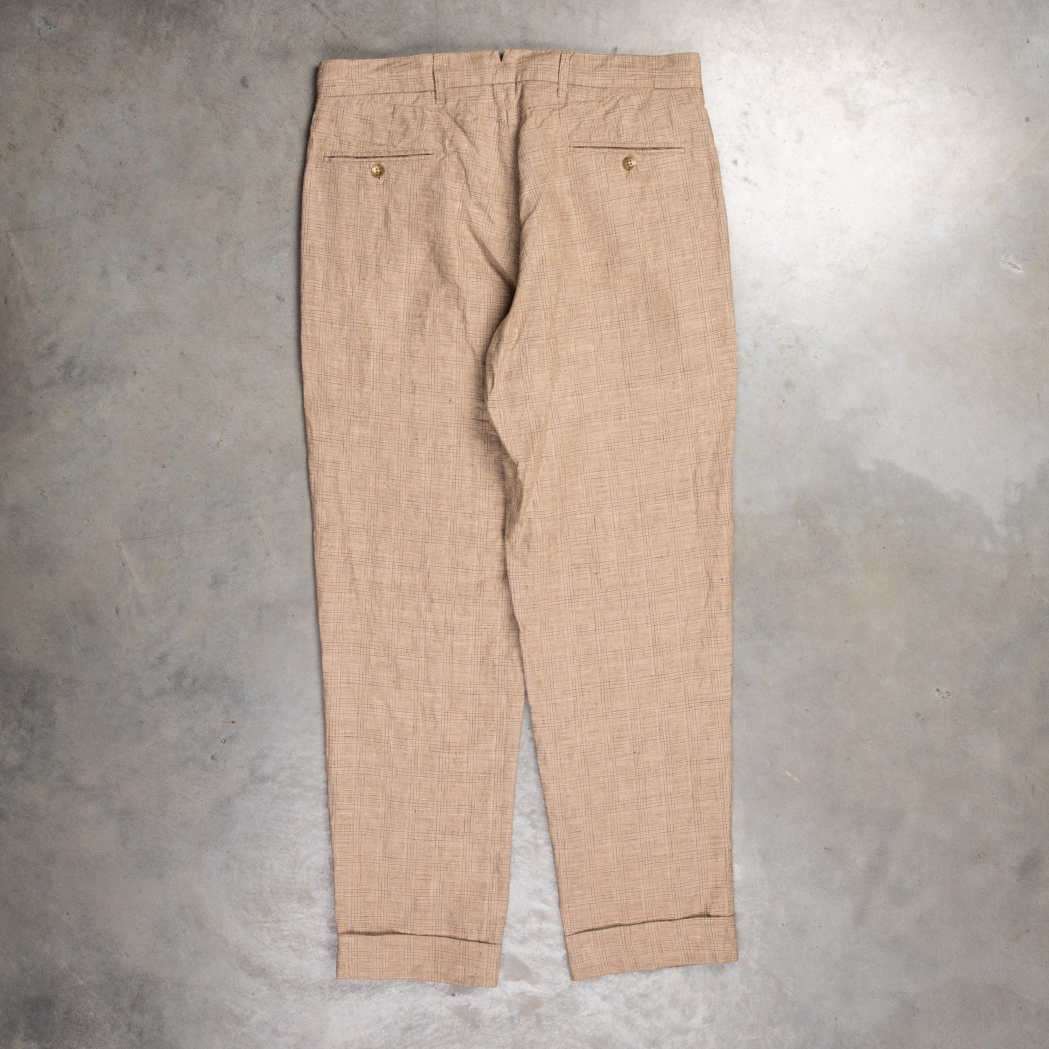 Engineered Garments Andover Pant Beige Linen Glen Plaid