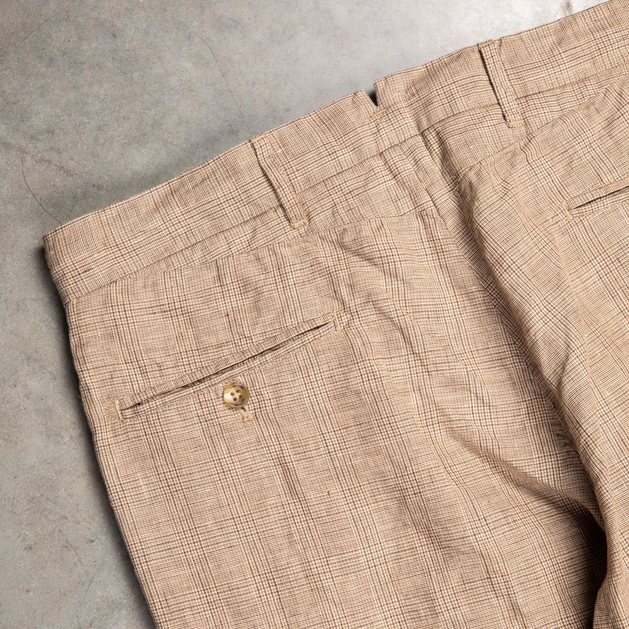 Engineered Garments Andover Pant Beige Linen Glen Plaid