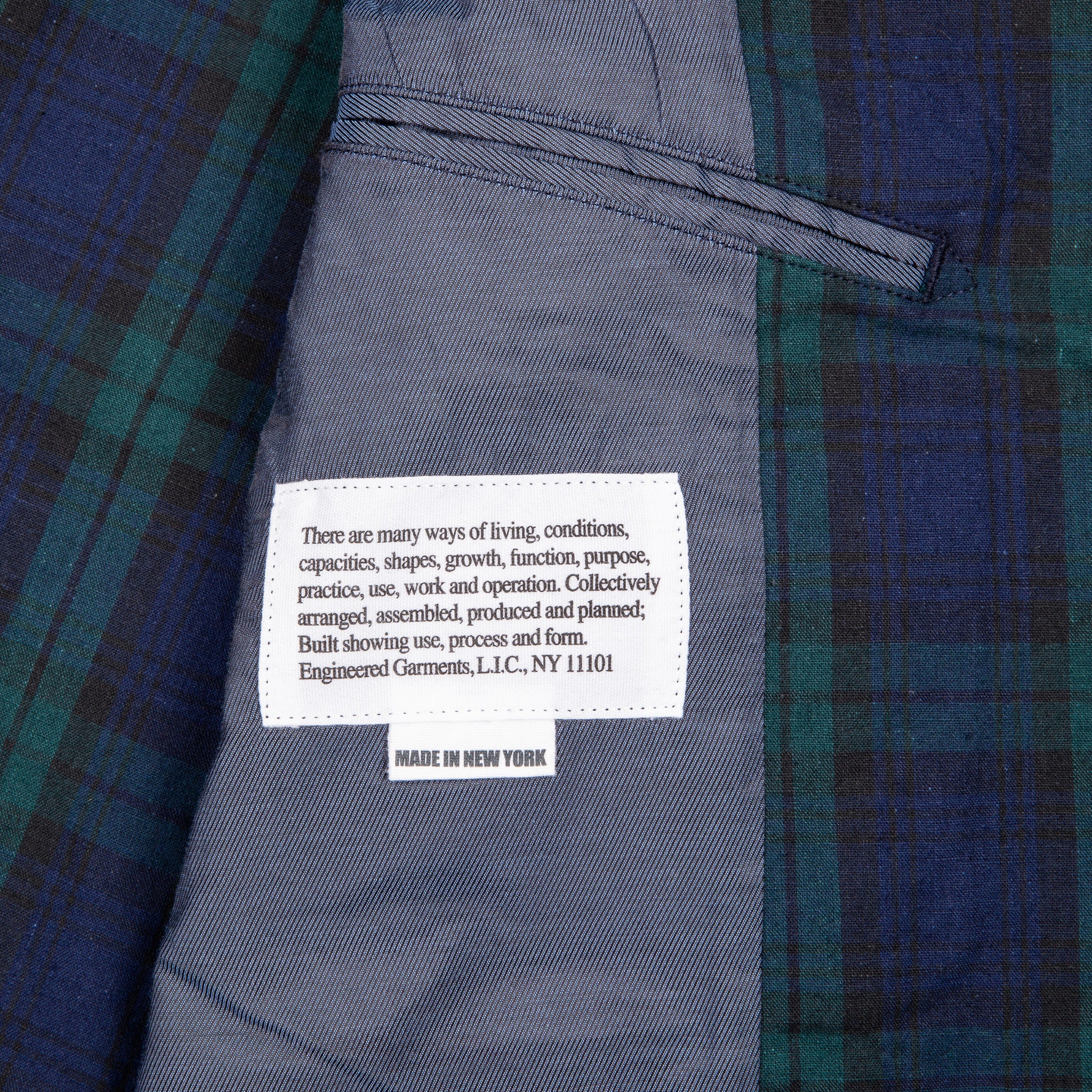 Engineered Garments Ivy Blazer Cotton Linen Blackwatch Engineered Garments Ivy Blazer Cotton Linen Blackwatch