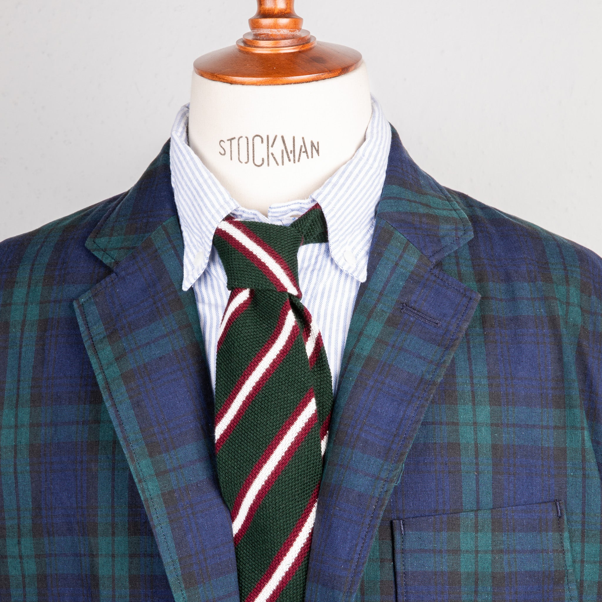 Engineered Garments Knit Tie Green Stripe