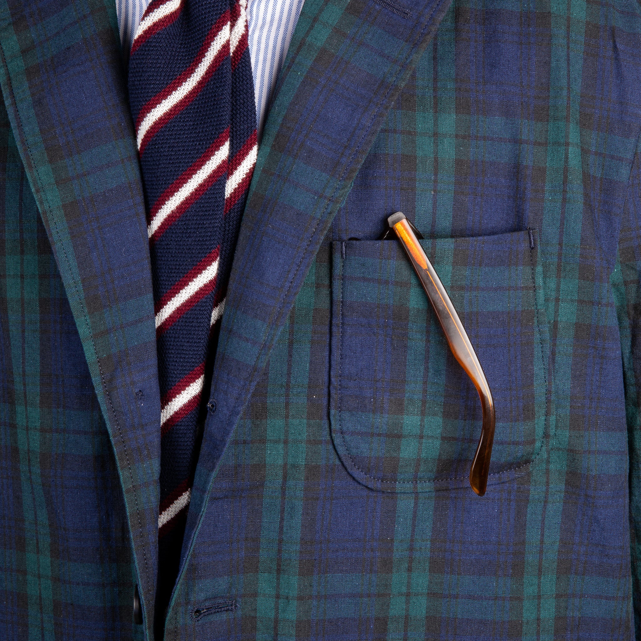 Engineered Garments Knit Tie Navy Stripe