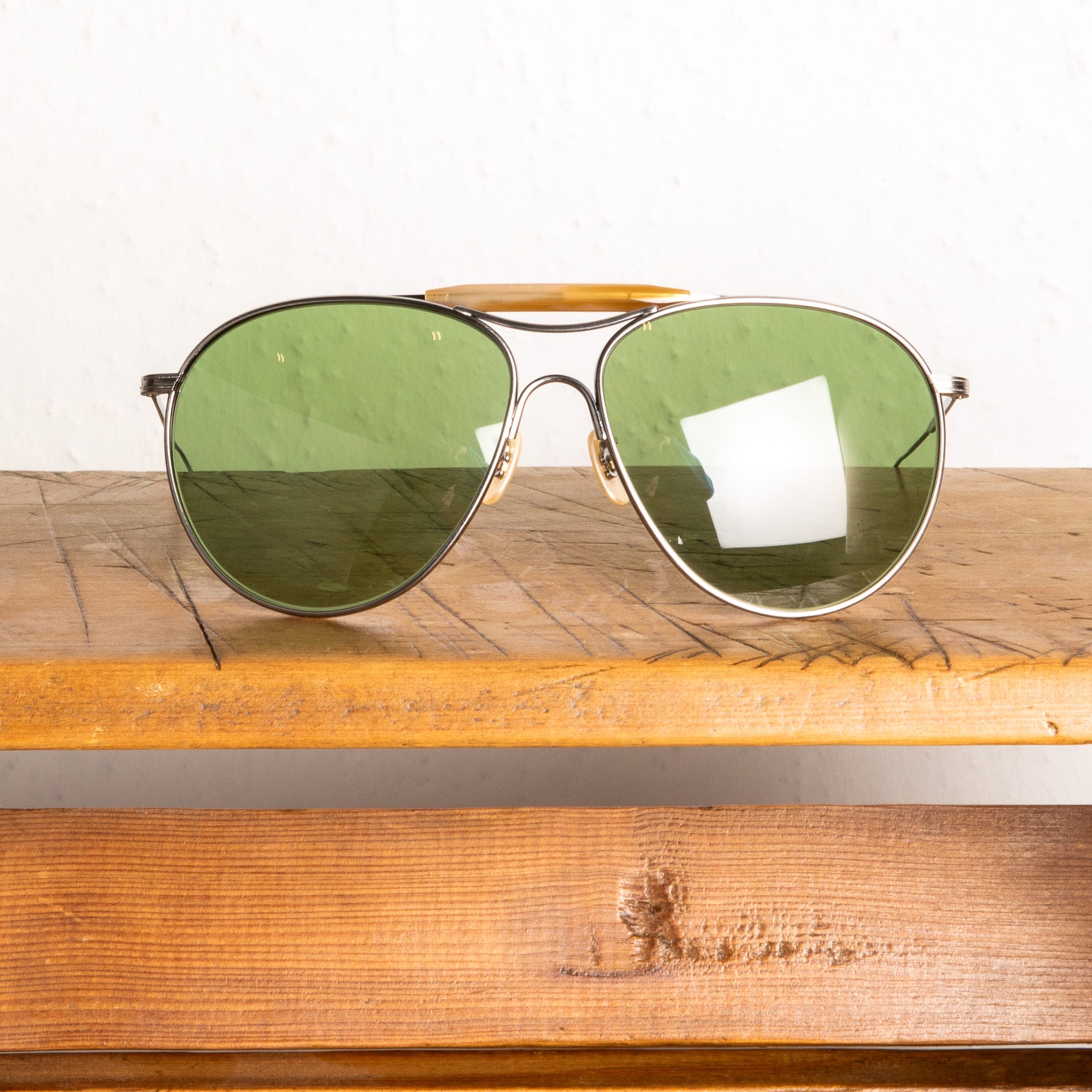 The Real McCoy&#39;s Aviator Flying Sunglasses Silver/Chrome