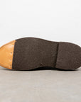 Alden plain toe blucher dark brown grained leather on crepe