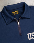 The Real McCoy's Military 1/4 Zip Sweatshirt / USAFA Navy
