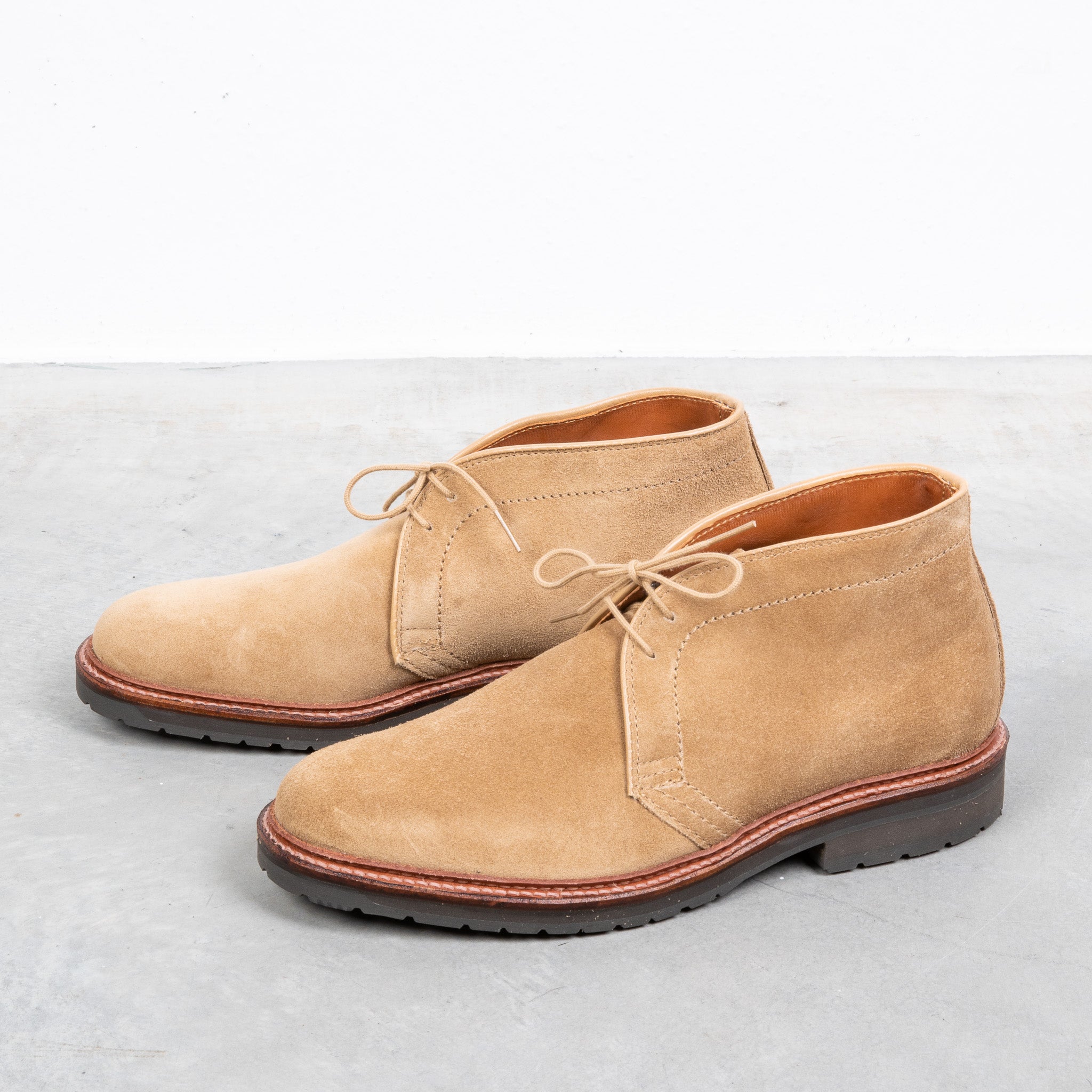 Alden x Frans Boone Tan calf Suede Chukka on Rubber sole