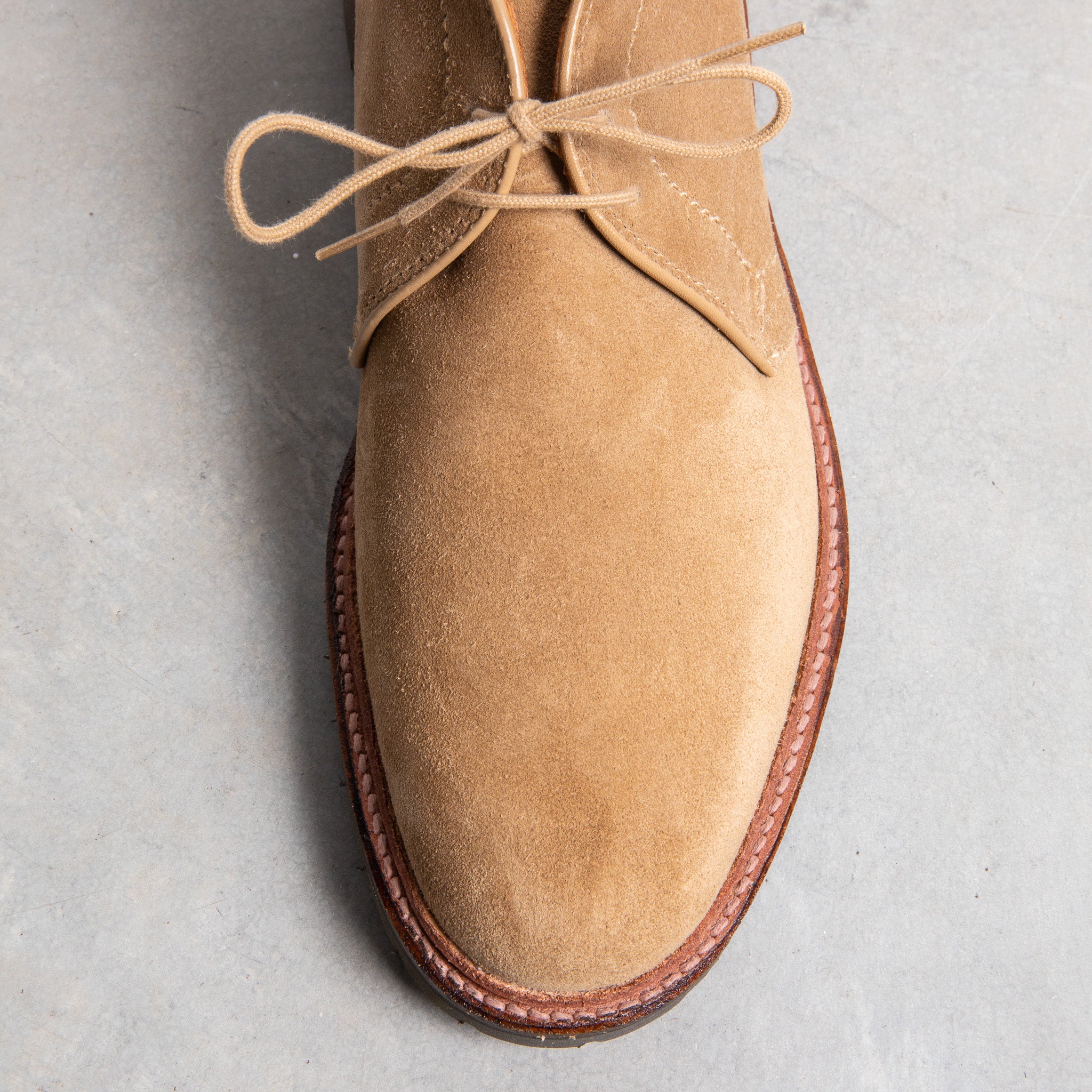 Alden x Frans Boone Tan calf Suede Chukka on Rubber sole