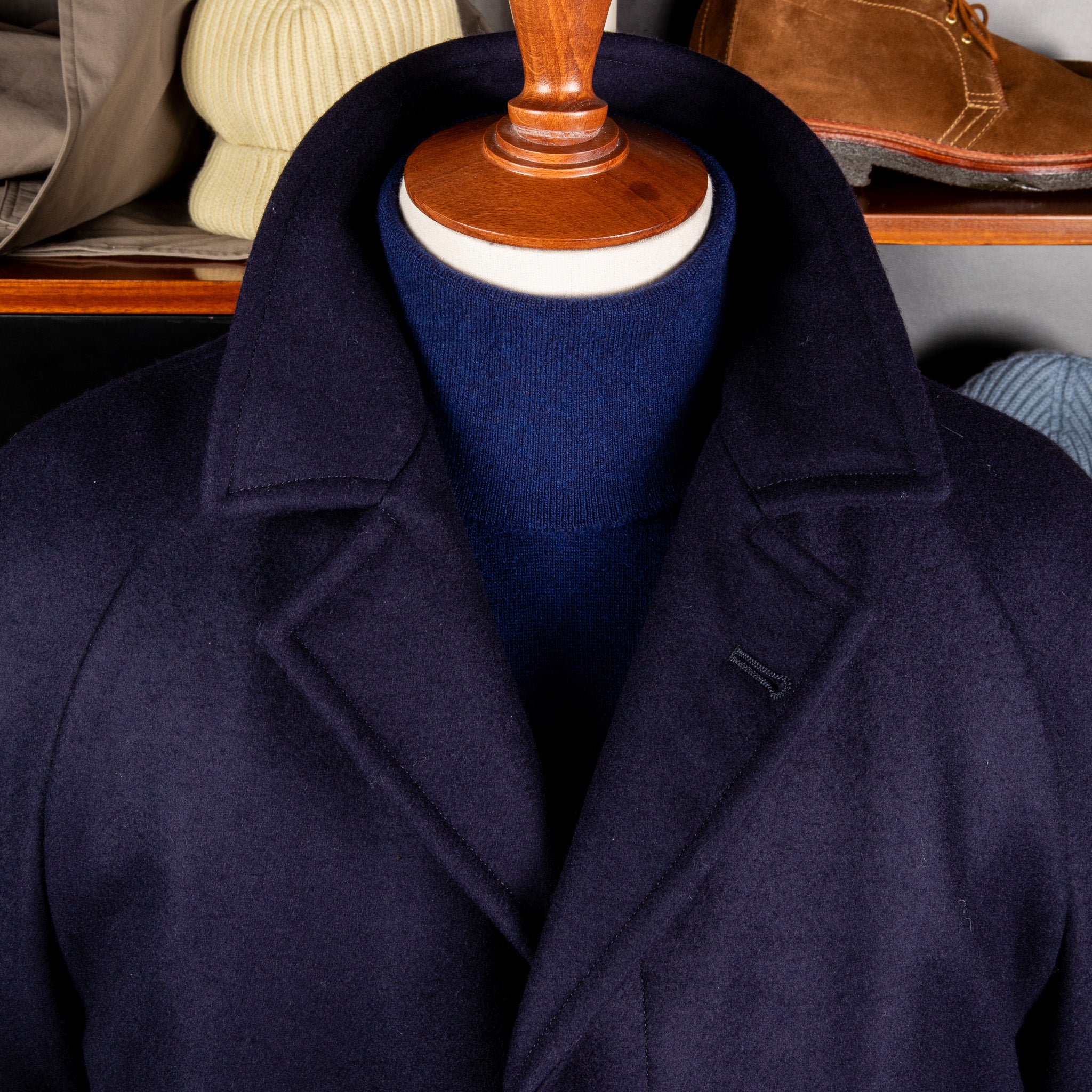 Cohérence Corb Melton Jersey Overcoat Dark Blue – Frans Boone Store