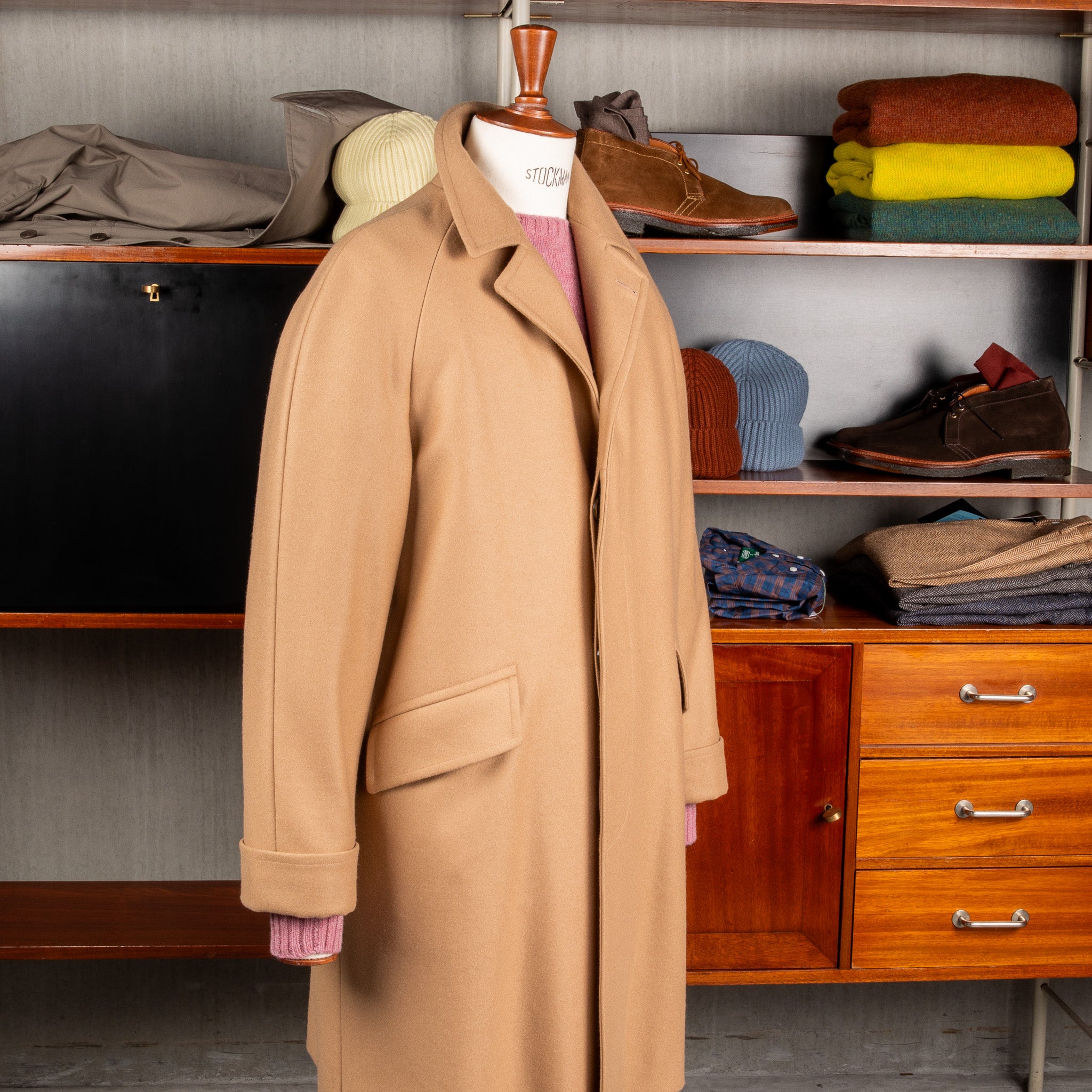 Cohérence Corb Melton Jersey overcoat camel