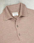 William Lockie Birdseye Solid Merino Wool Polo Taupe