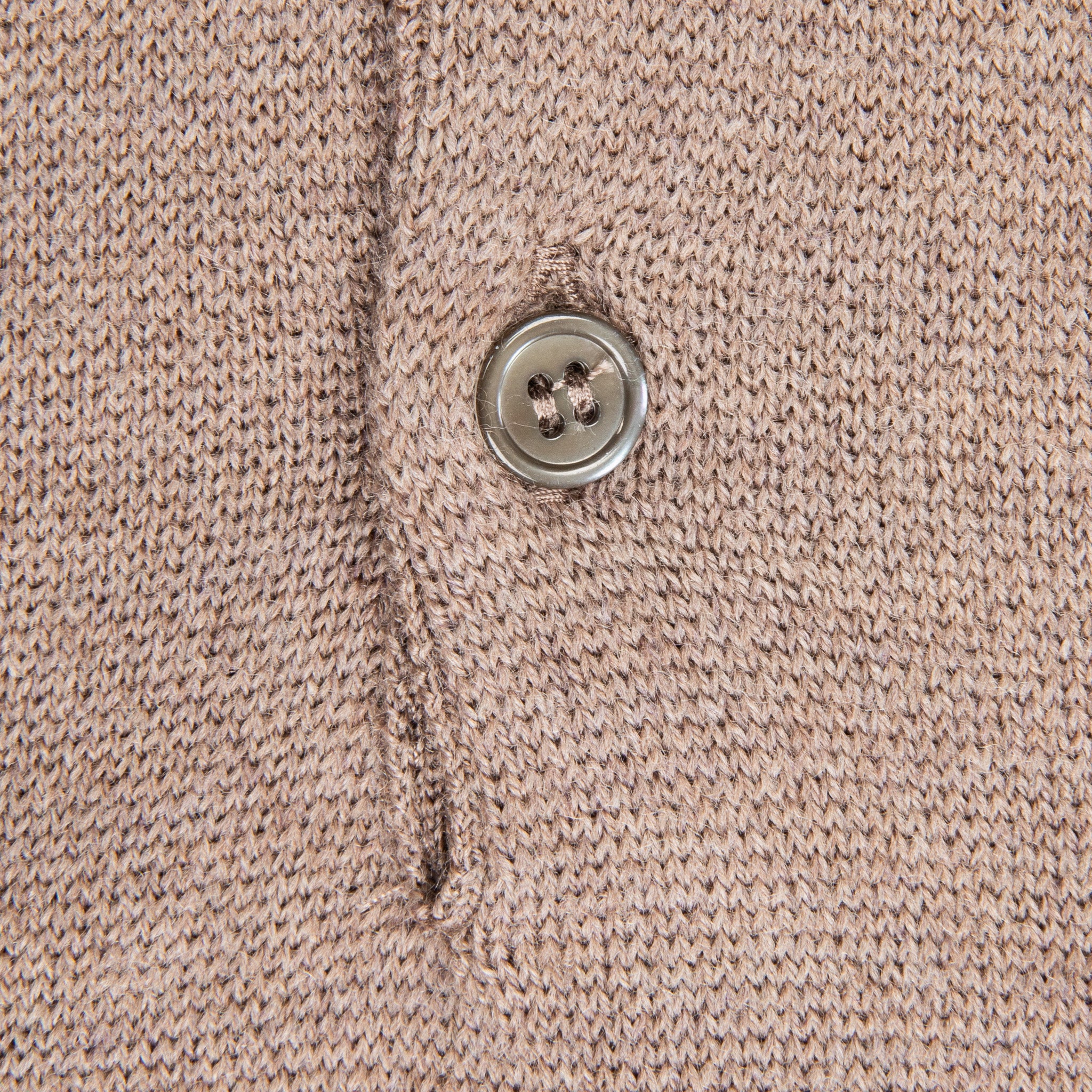 William Lockie Birdseye Solid Merino Wool Polo Taupe