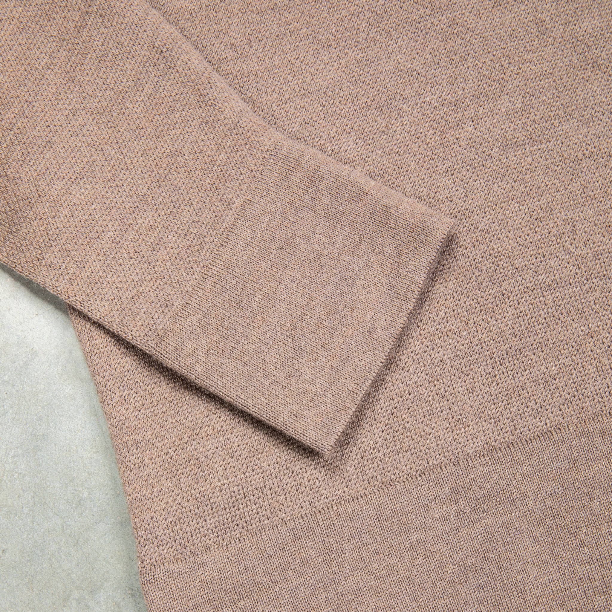 William Lockie Birdseye Solid Merino Wool Polo Taupe